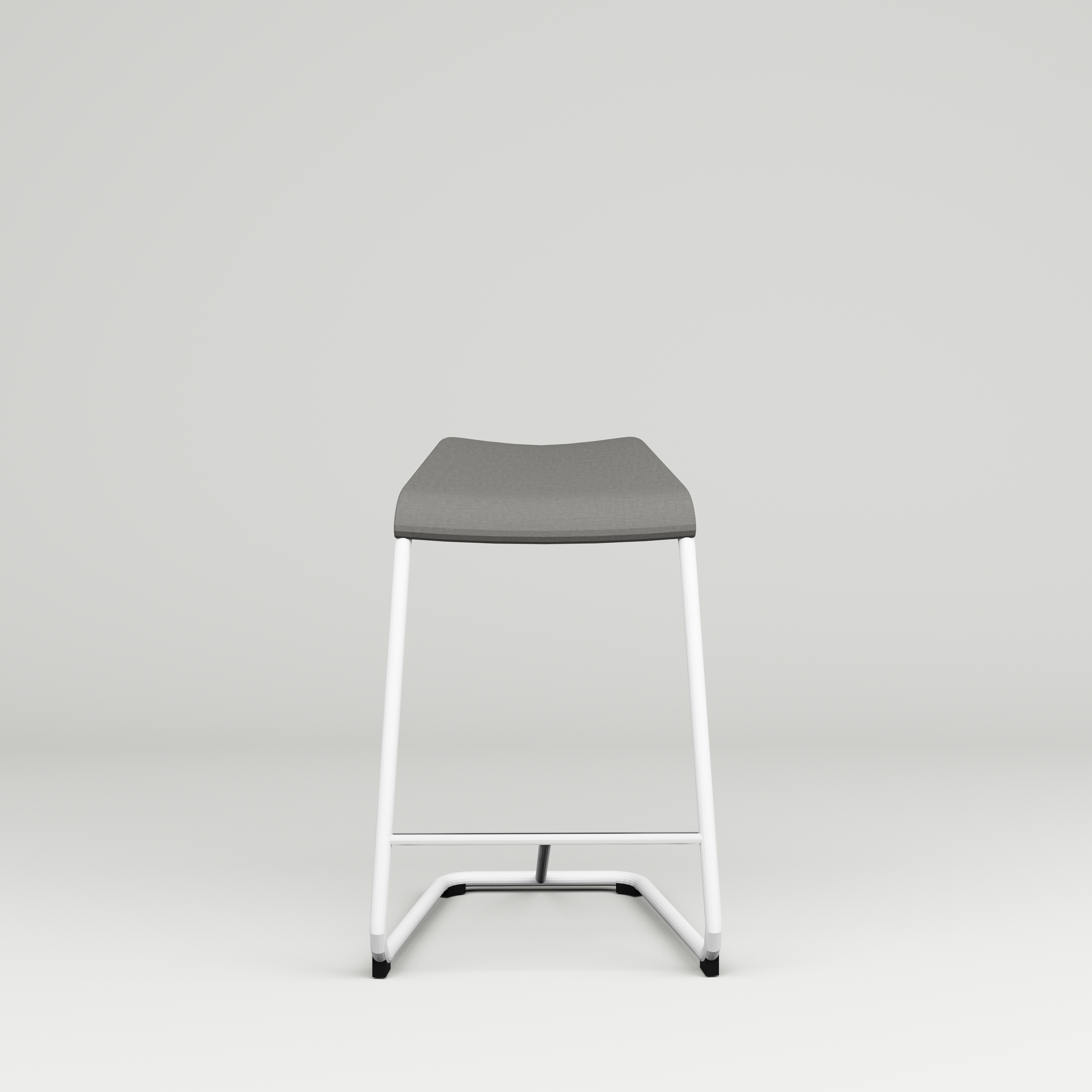 Bar stool Add, SH630 gray upholstered seat, white stand