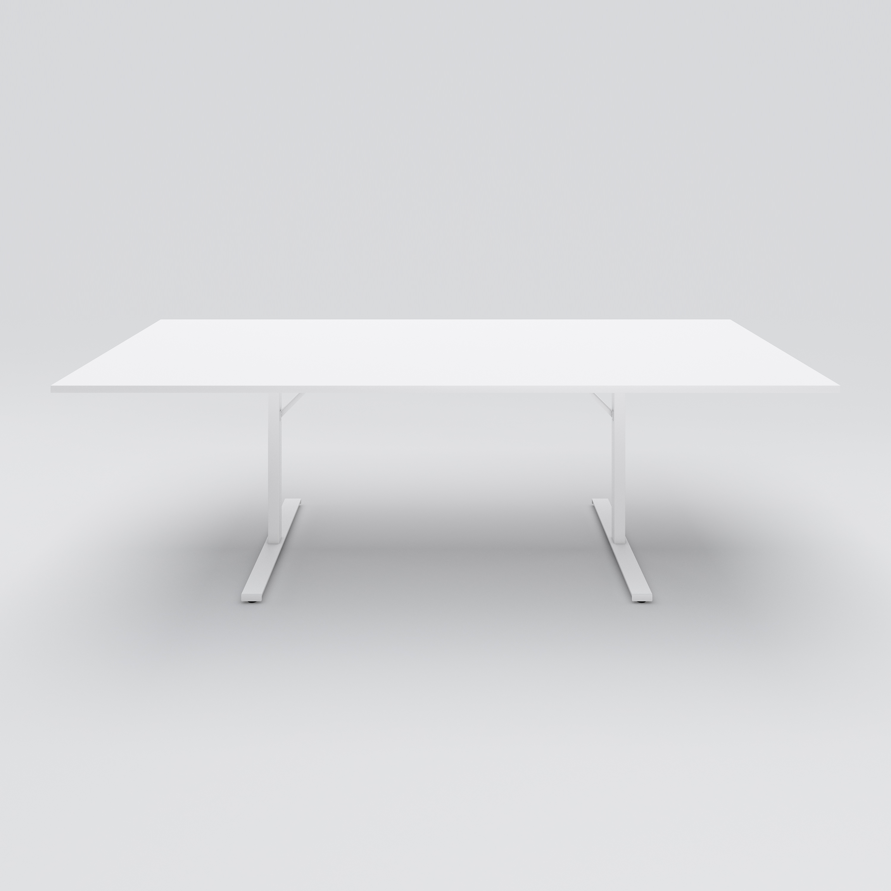 Conference table Access, 2400x1150, white laminate, white