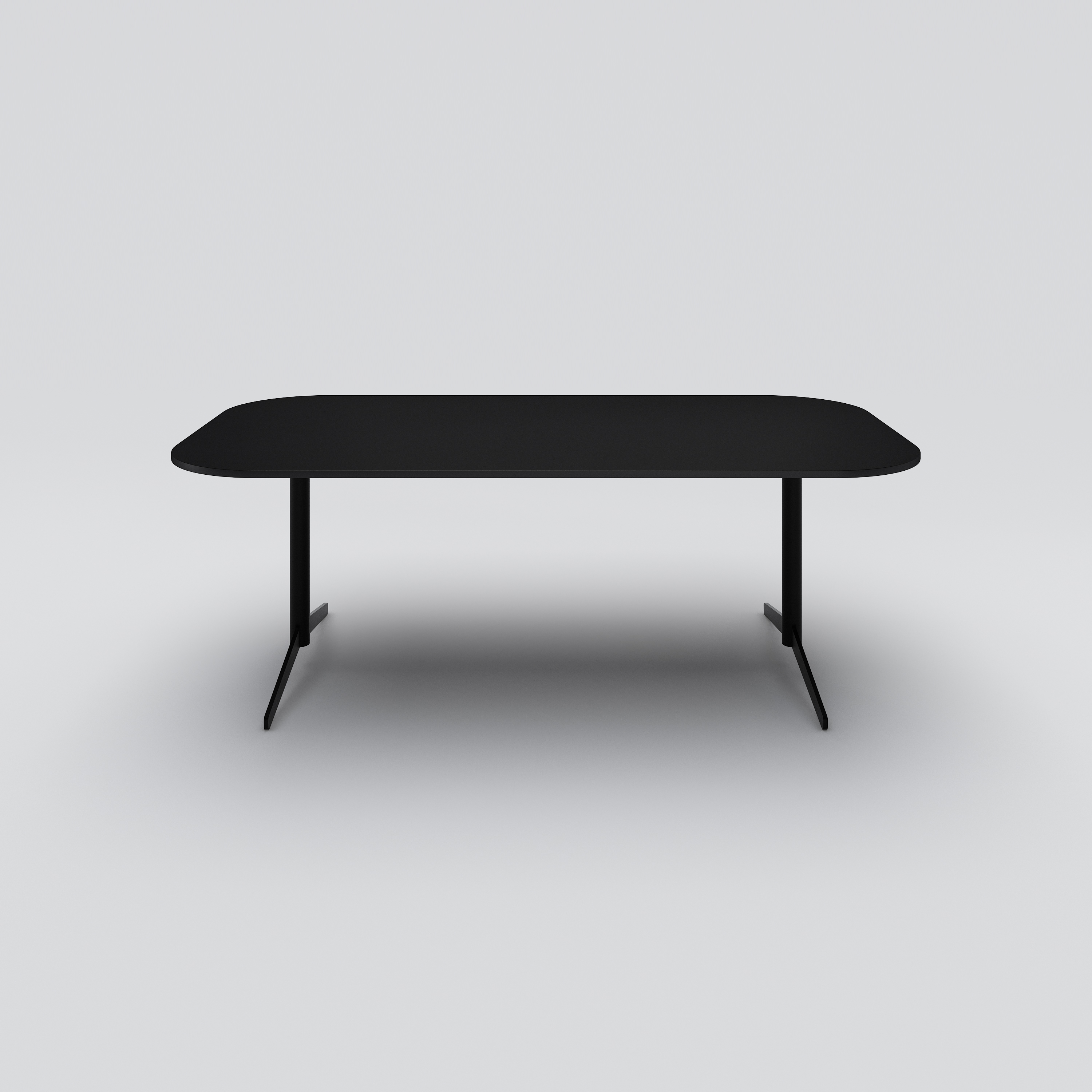 Konferensbord Feather, 2100x1100x730, svart linolium, svart