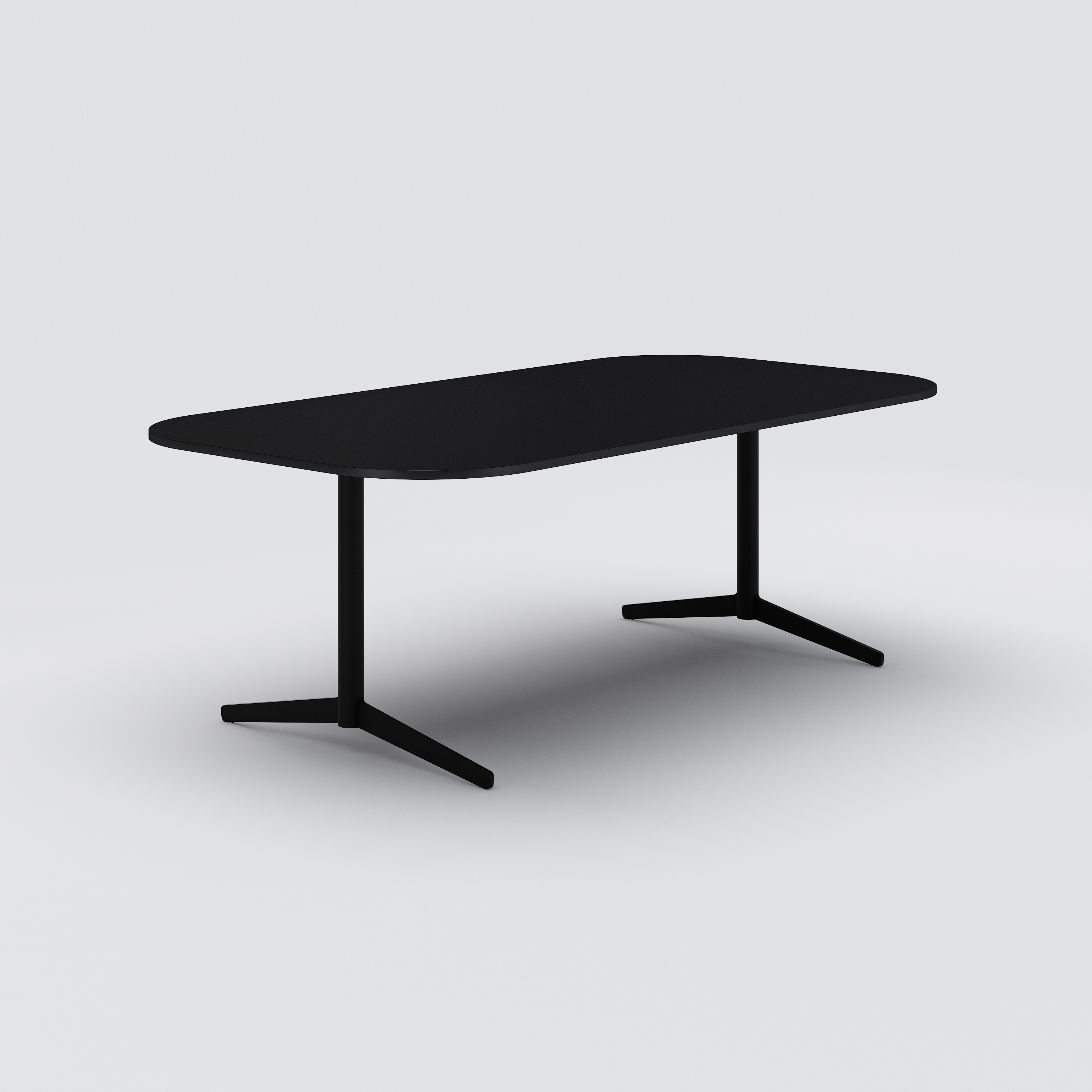 Konferensbord Feather, 2100x1100x730, svart linolium, svart