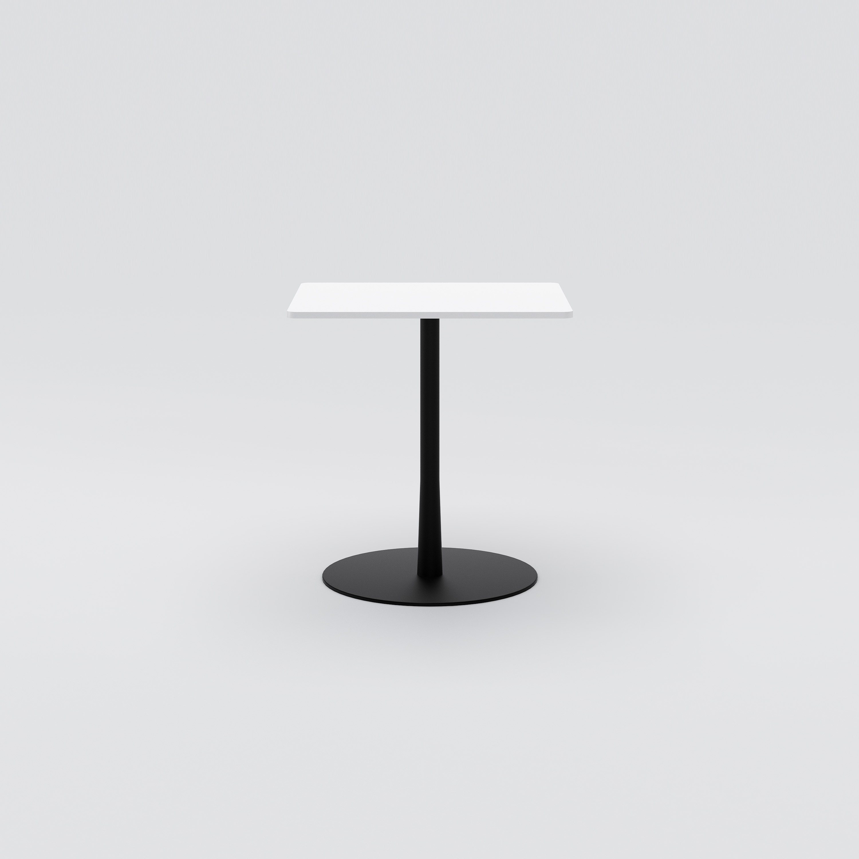 Cafe Table Cone, 600x700, White HPL, Black
