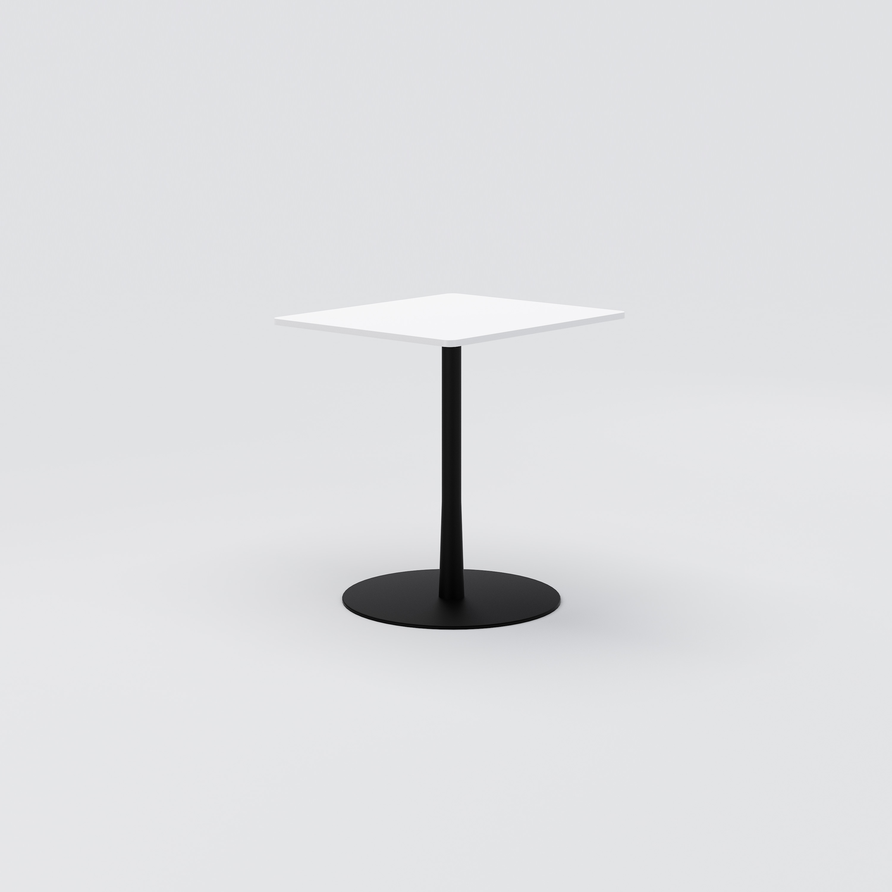 Cafe Table Cone, 600x700, White HPL, Black