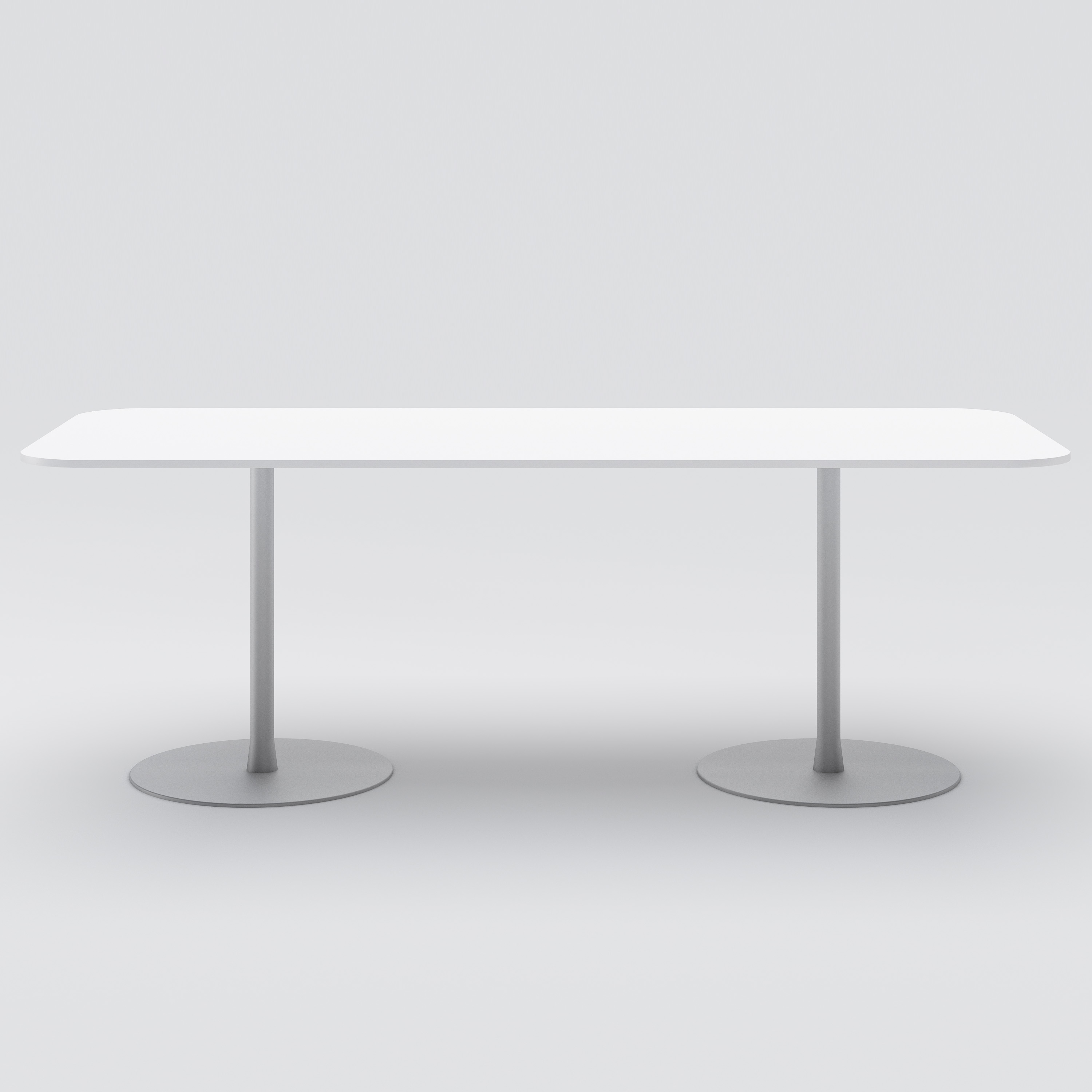 Canteen table Cone, 2100x900 White / Silver