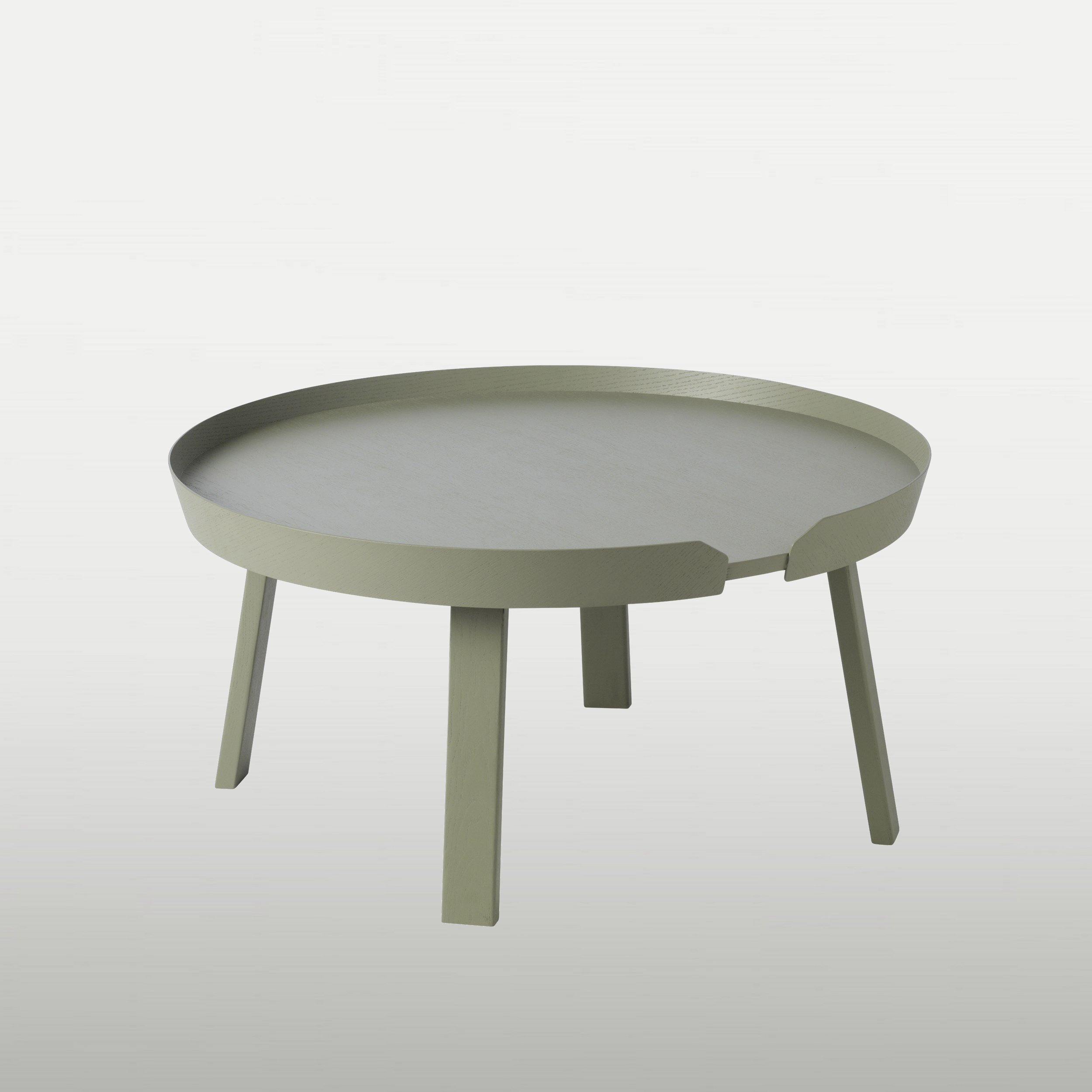 Lounge table Around L, D72 H36, gray/green