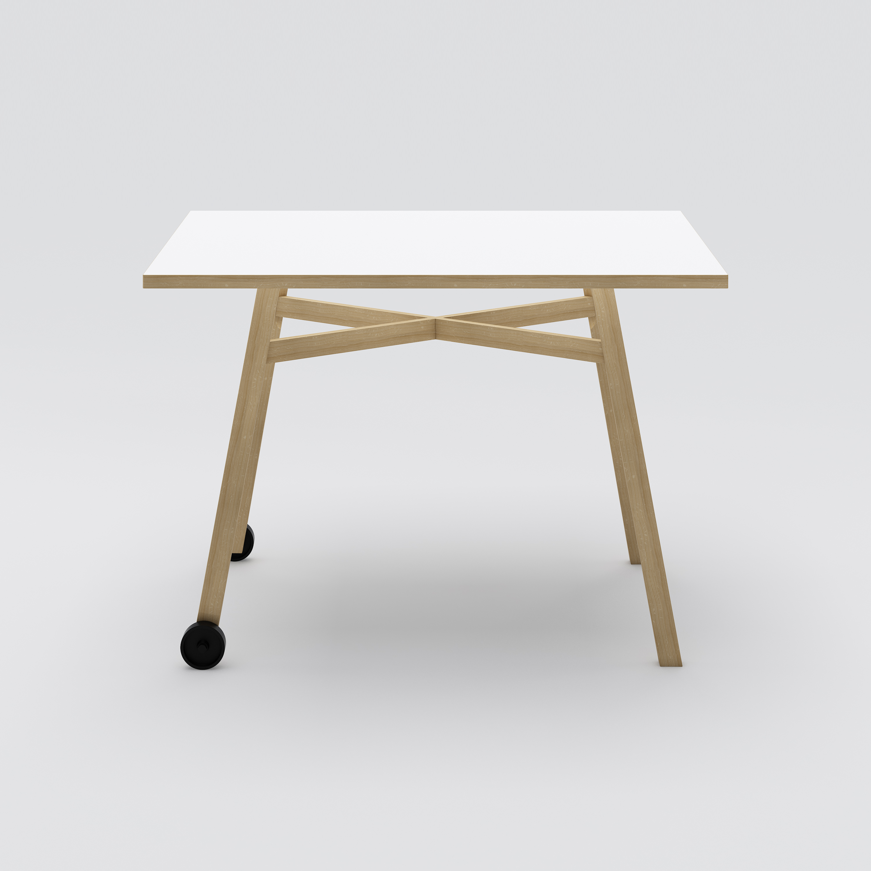 Mobile Table Rolf 1300x700 H900, White / Oak