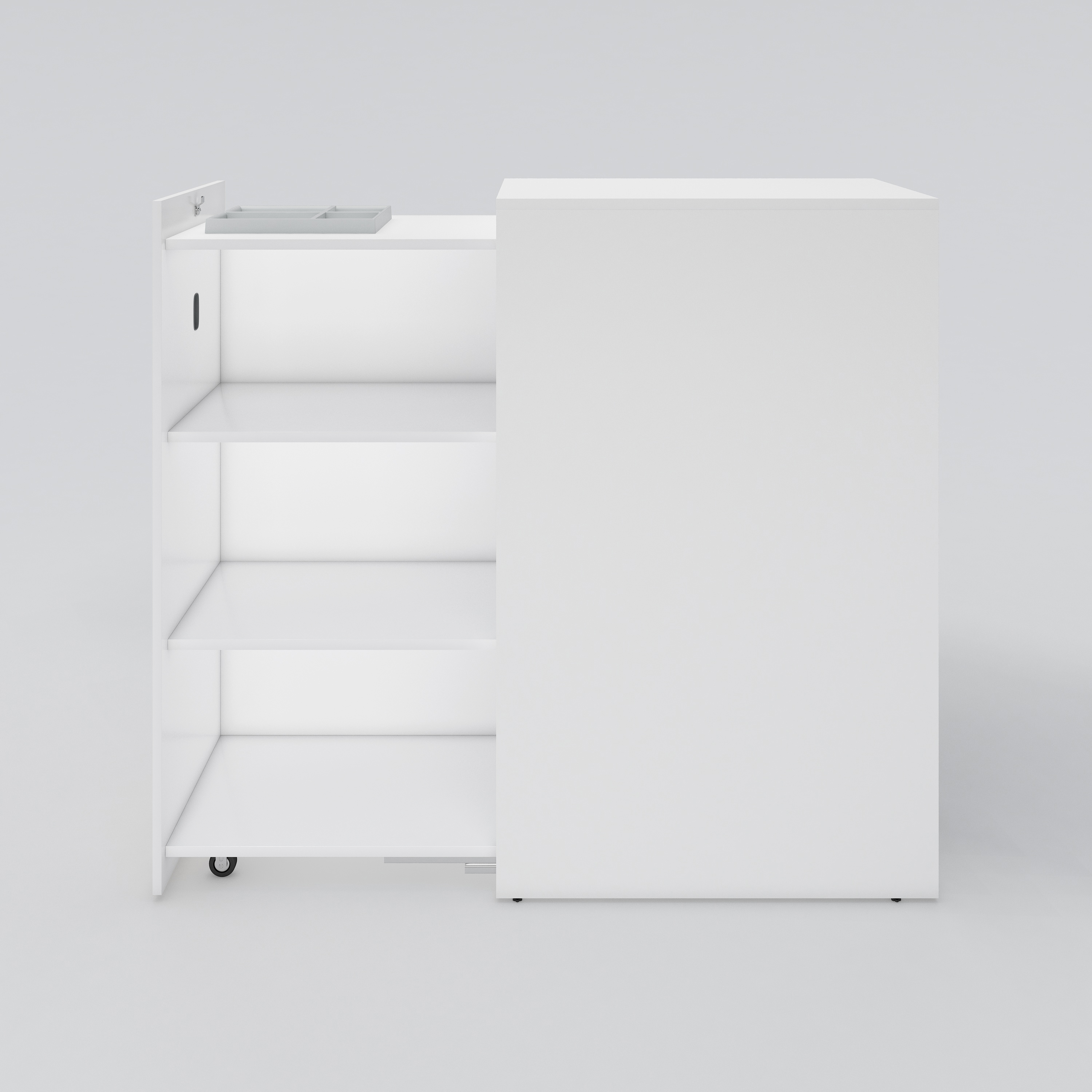 Side cabinet Access, 435x1250x800, white laminate, left