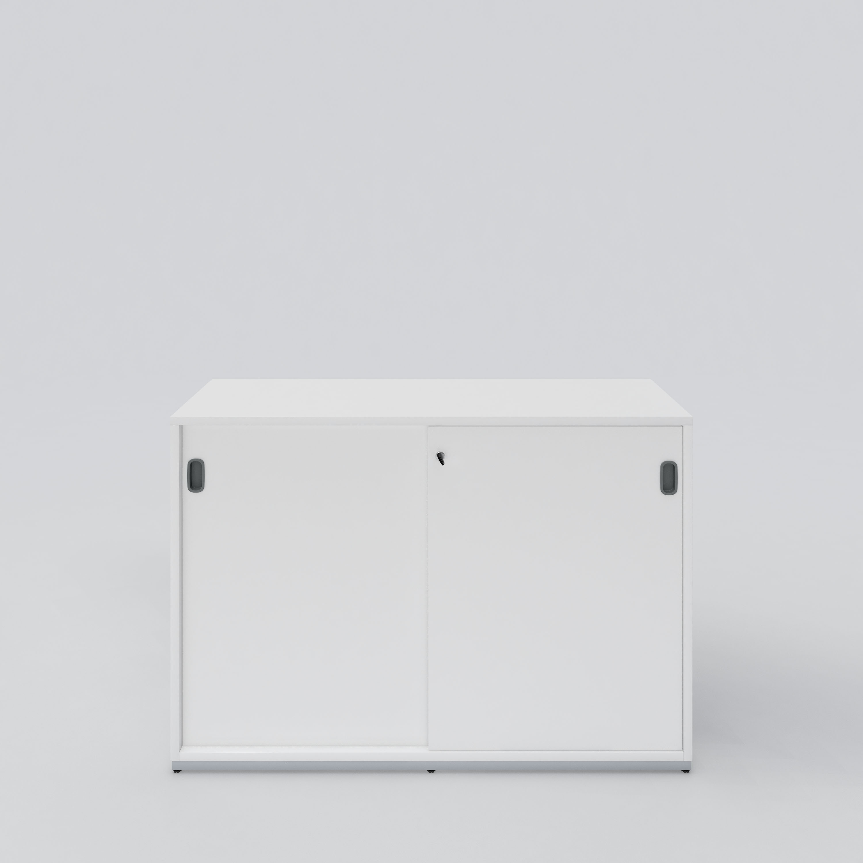 Office cabinet with sliding door, Access, white laminate, 1180x809x416