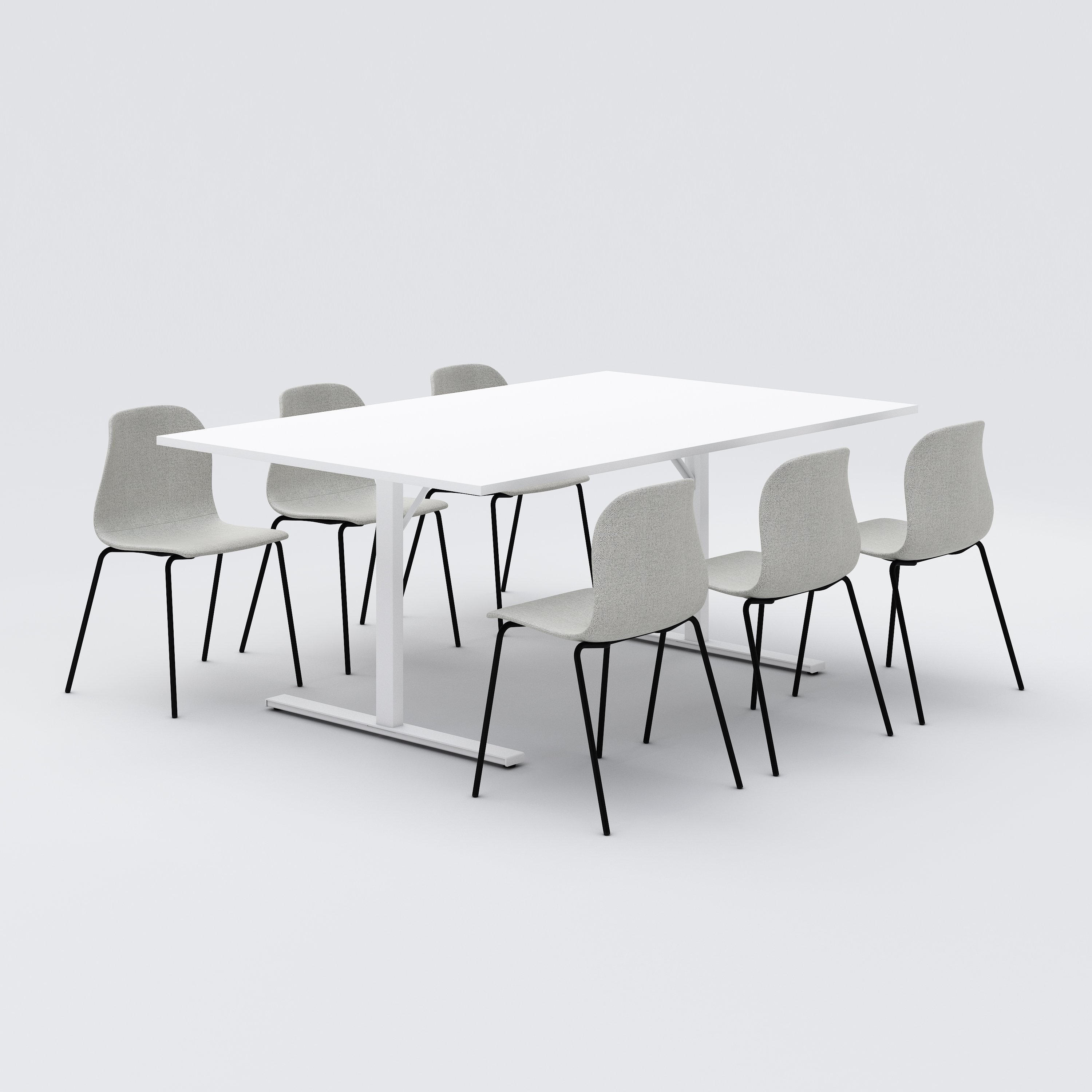 Package - conference table + 6 conference chairs, Pelican, beige