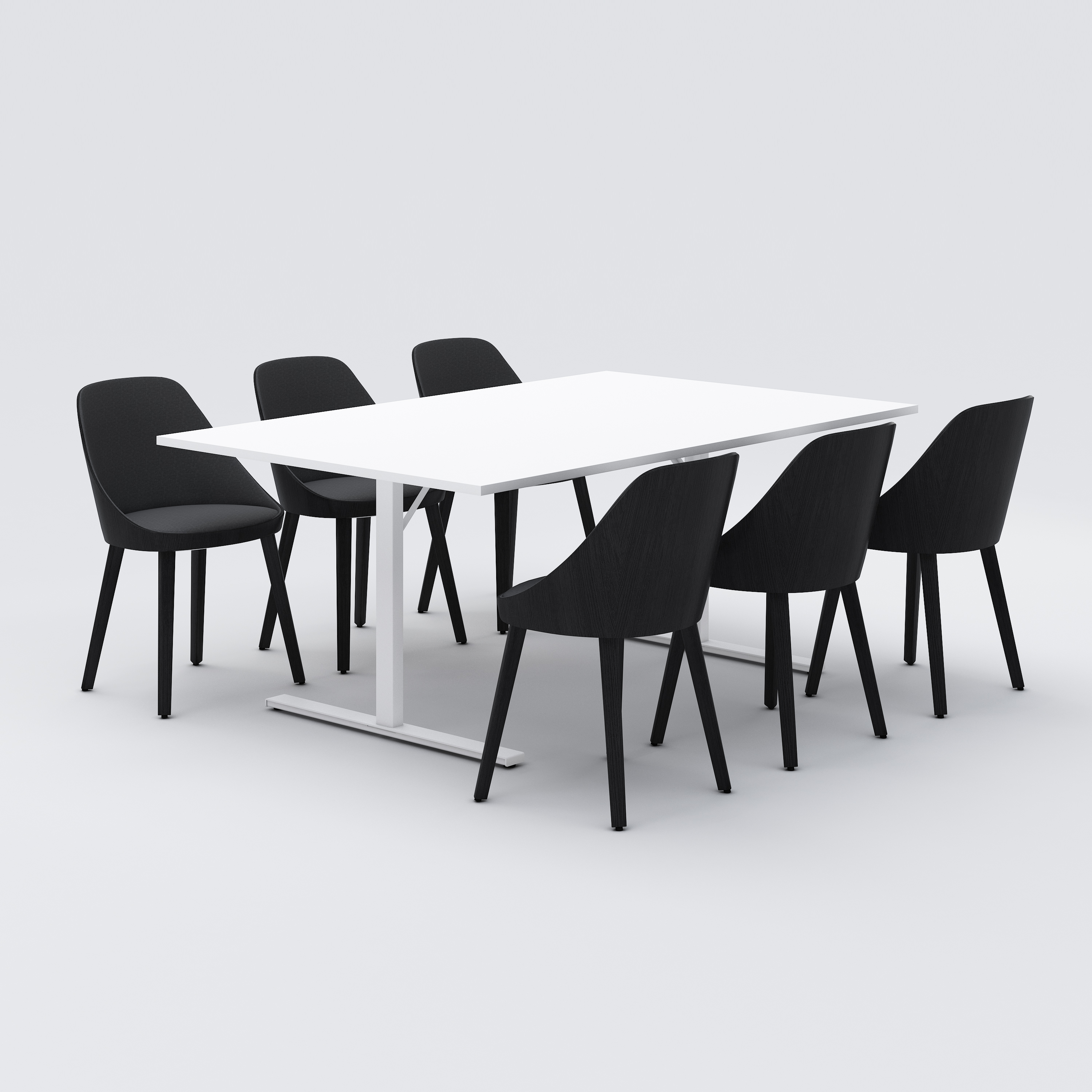 Konferenspaket - konferensbord, 6 stolar, Kaiak, svart