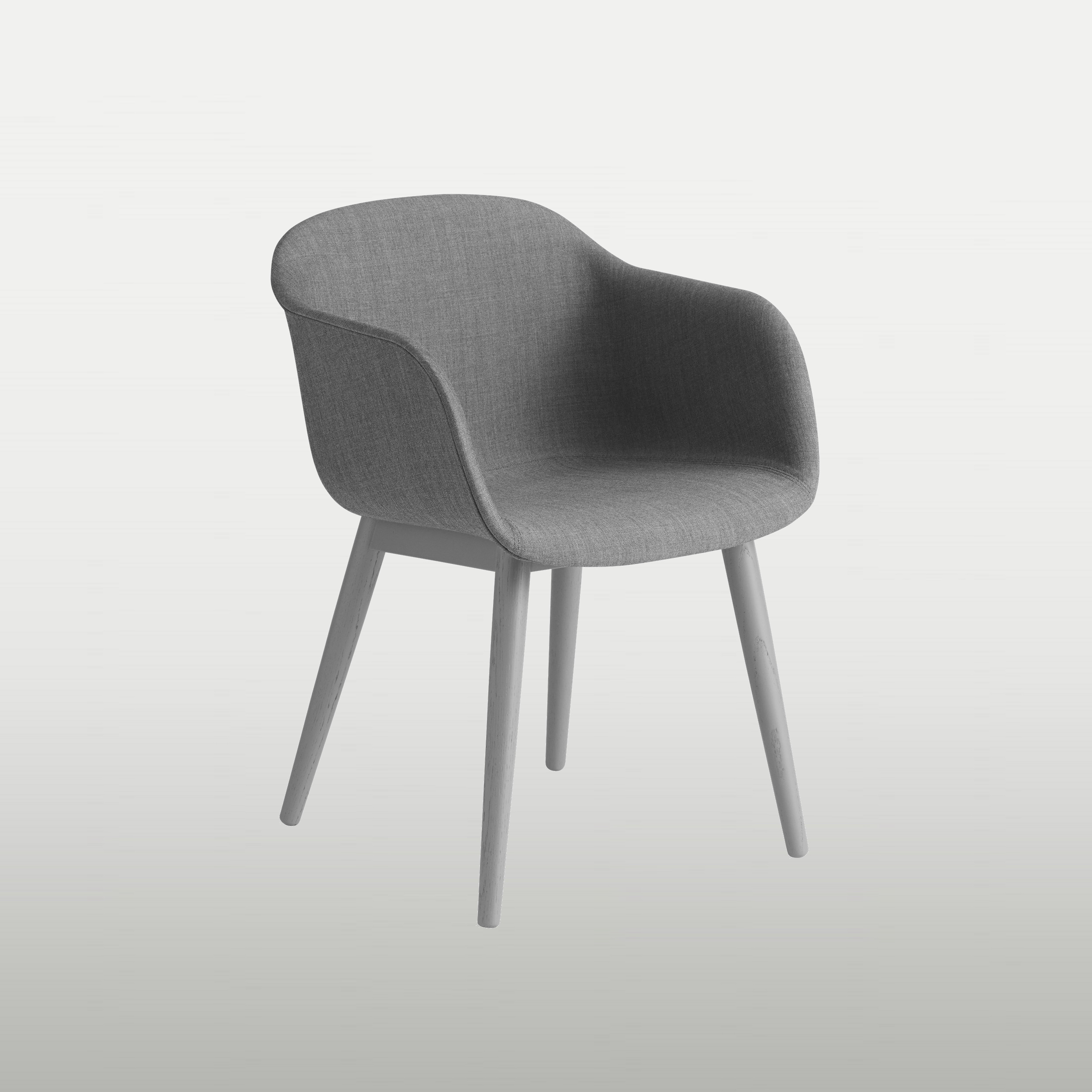 Conference chair Fiber, gray upholstery, gray wooden legs