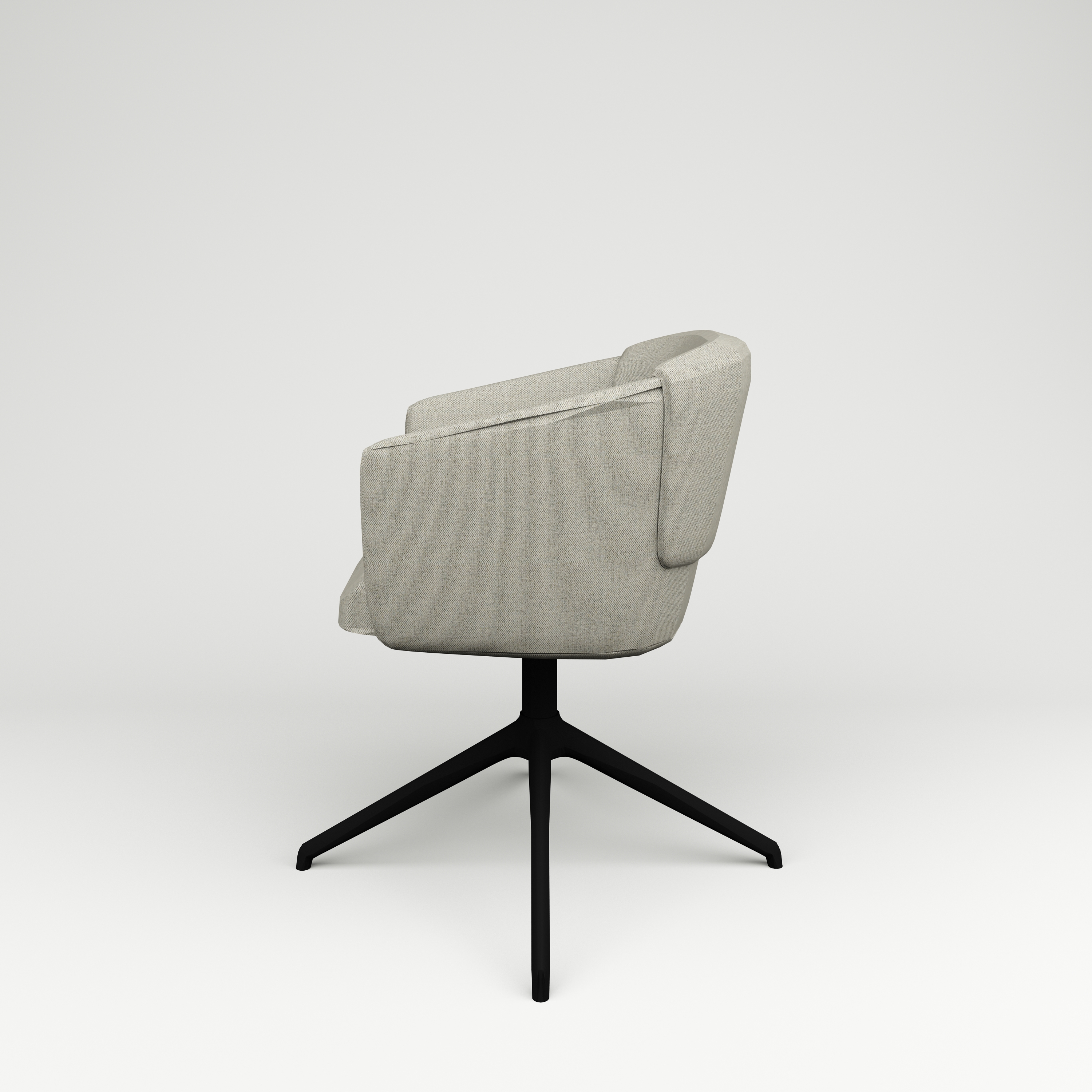 Conference chair Norma on black cross stand, gray-beige