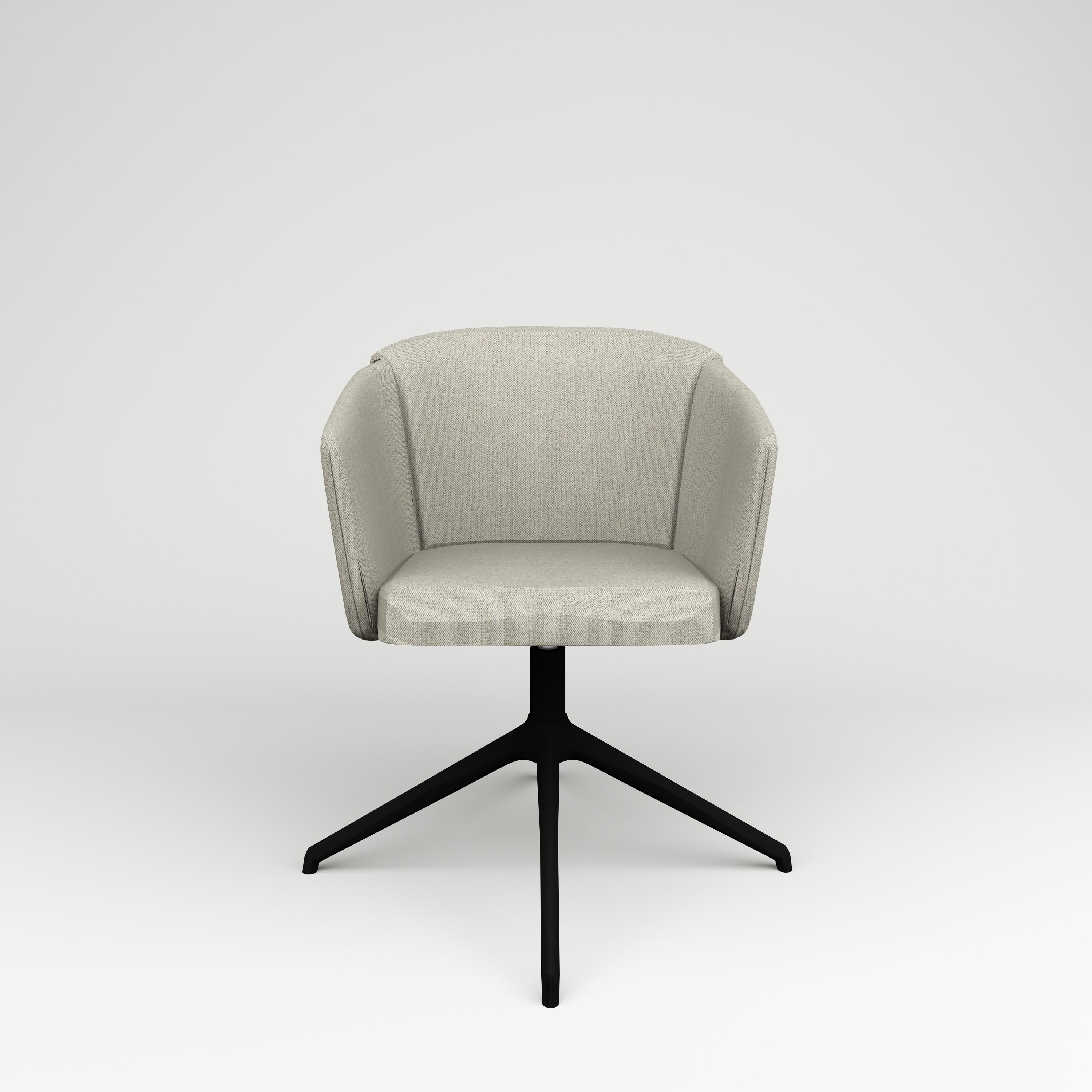 Conference chair Norma on black cross stand, gray-beige