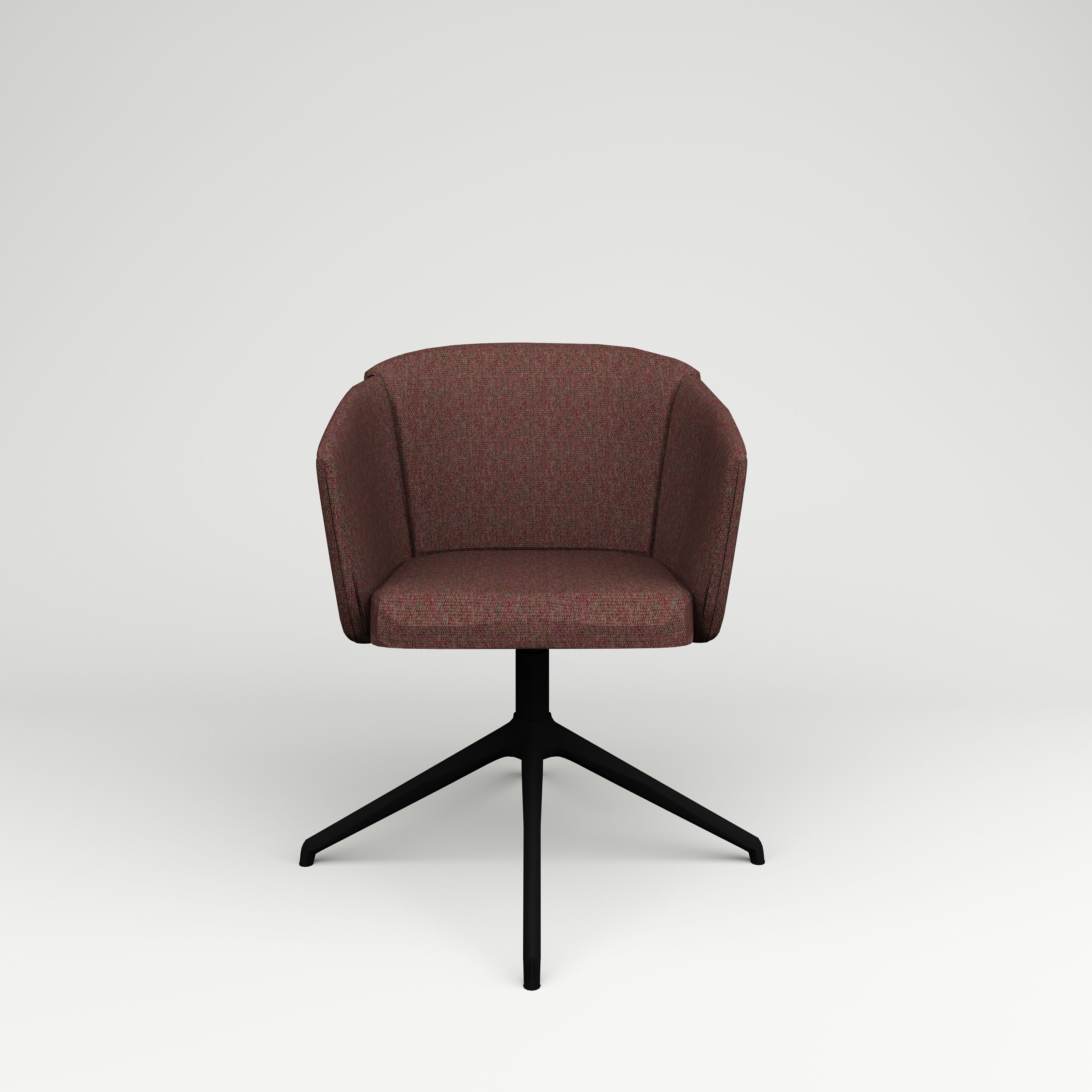 Conference chair Norma on black cross stand, plum purple