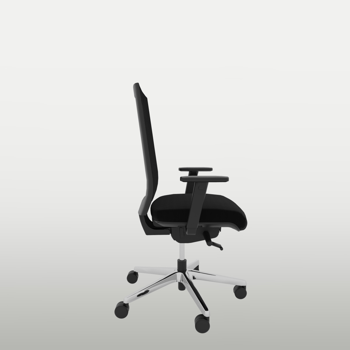 Office chair Webon, mesh back, armrests, black, aluminum base