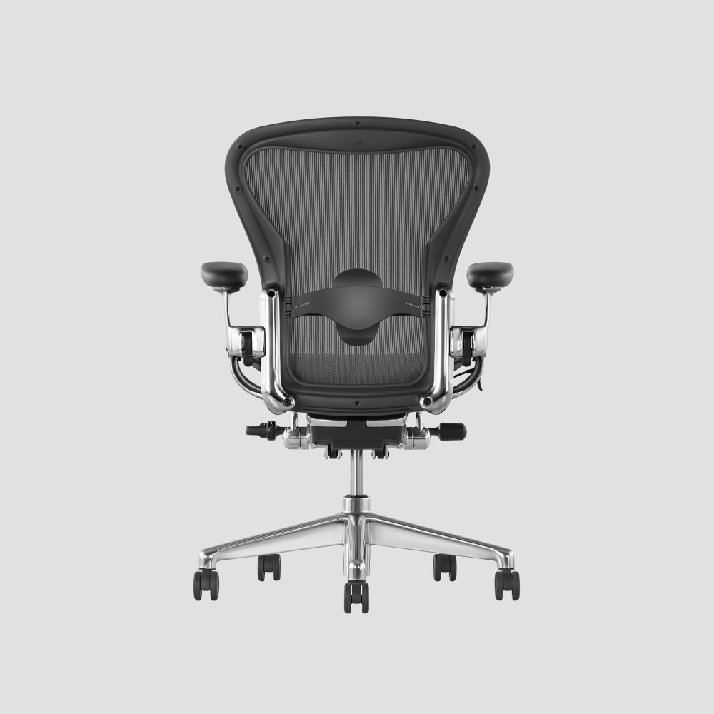 Office chair Aeron, Re-Mastered, [M] black, polished base