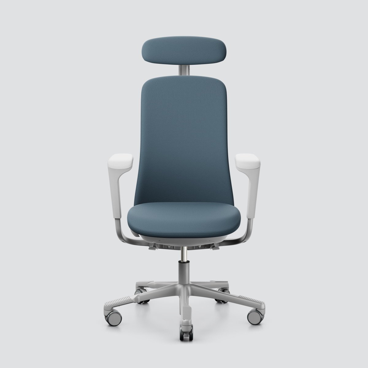 Office chair H&#197;G SoFi 7300, headrest, silver base, fog blue
