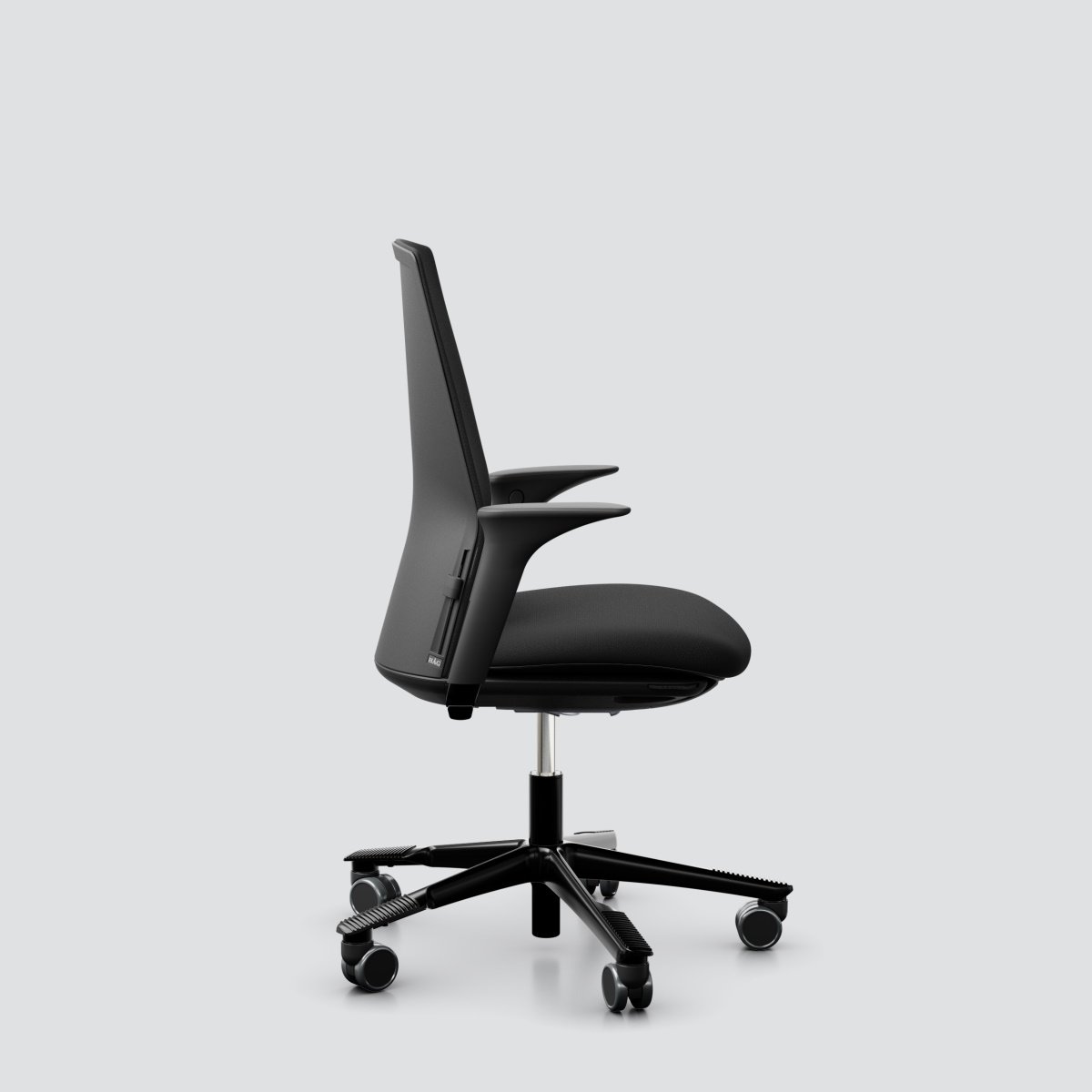 Office chair Futu 1200, black fabric, armrests, black base