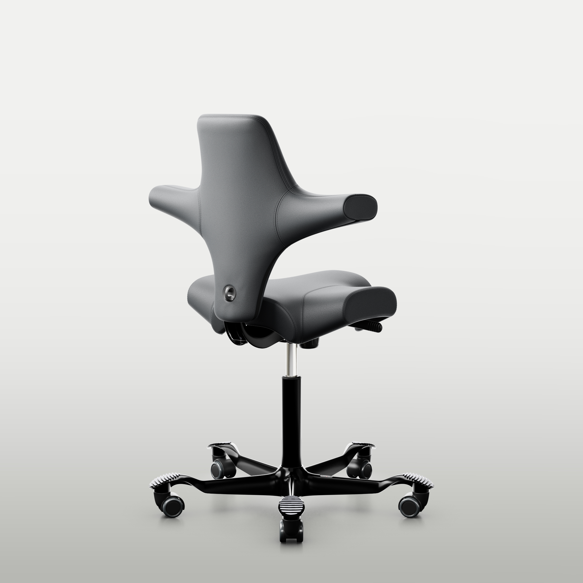Office chair H&#197;G Capisco 8106, dark gray leather,  black base