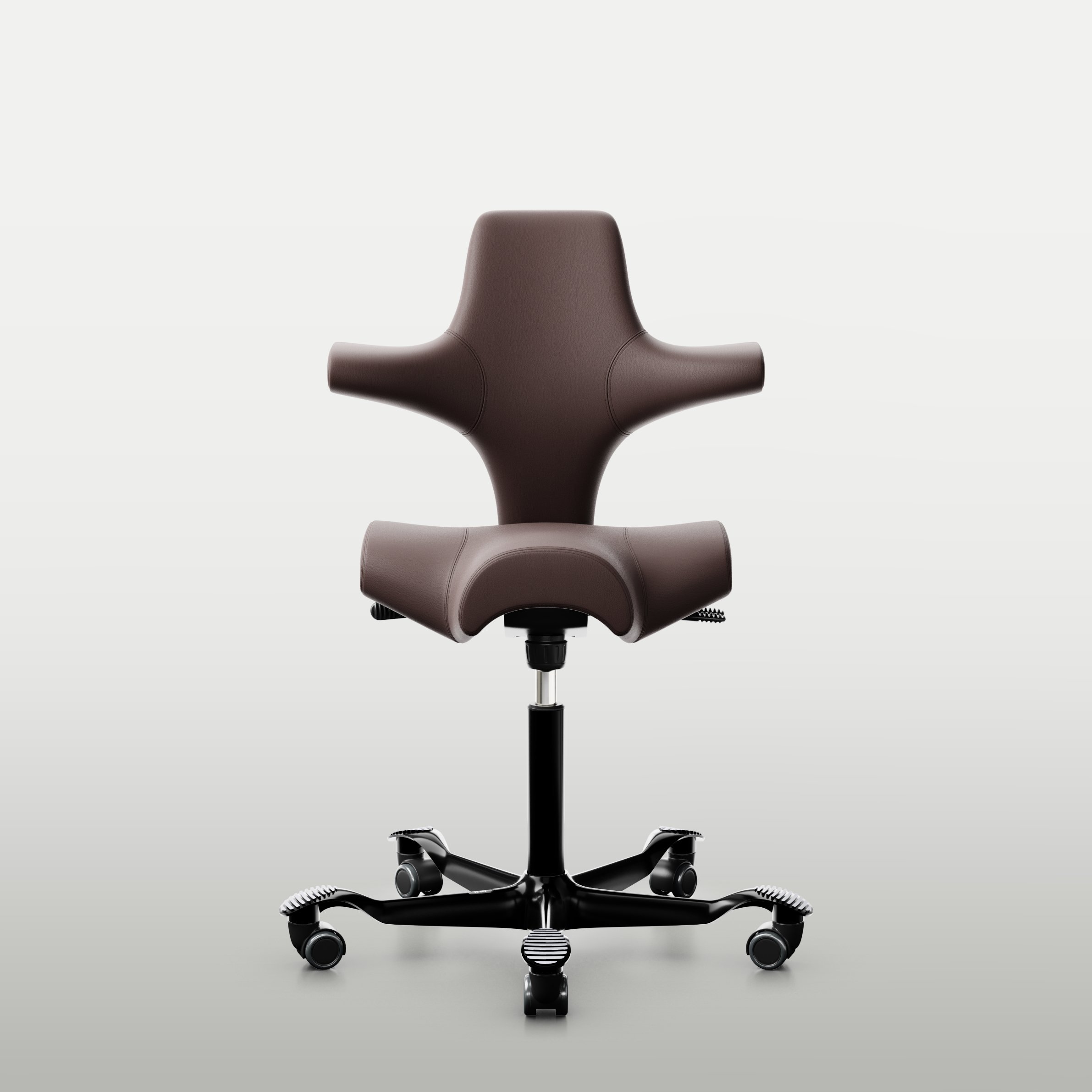 Office chair H&#197;G Capisco 8106, dark brown leather,  black base