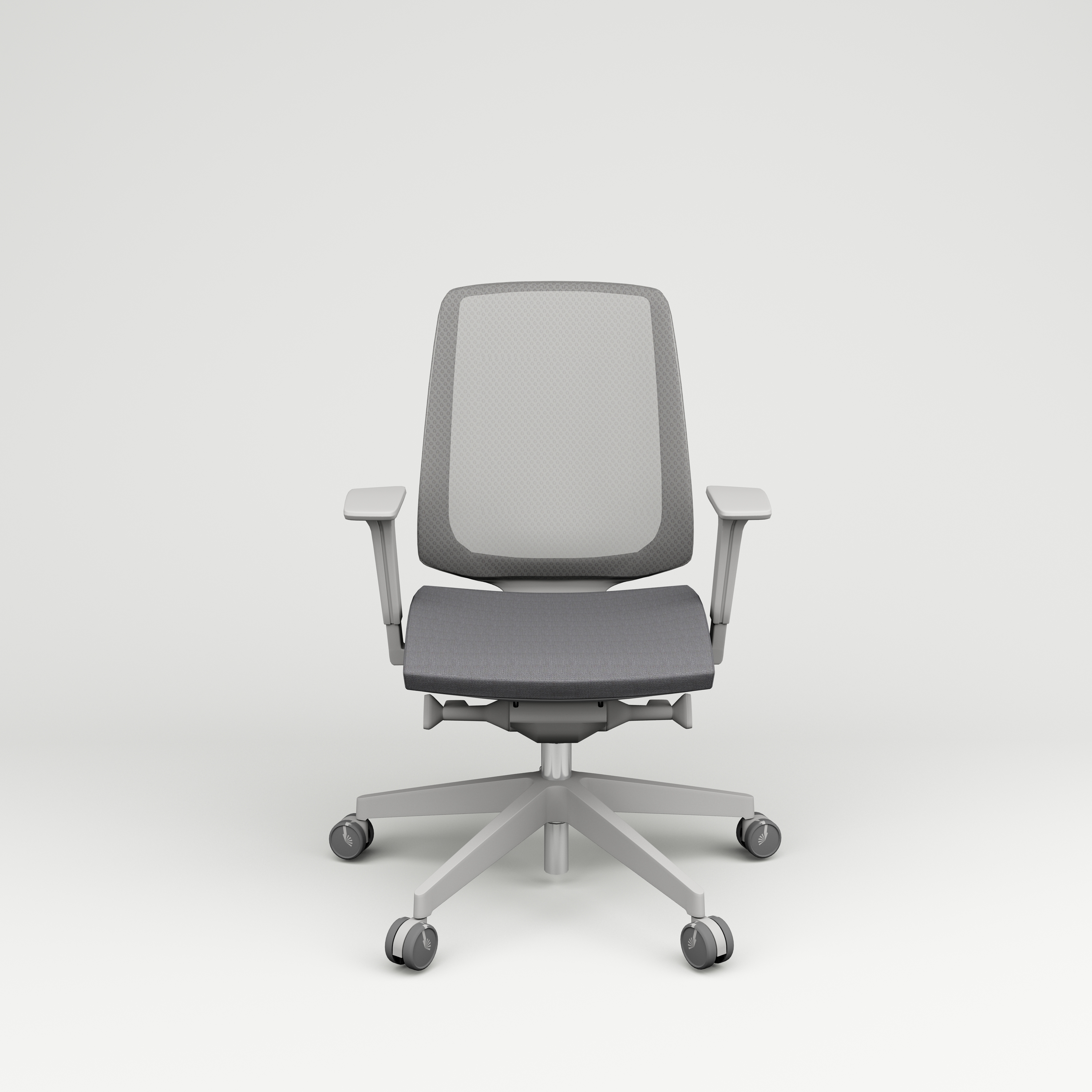 Office chair Light Up, gray mesh back, armrests
