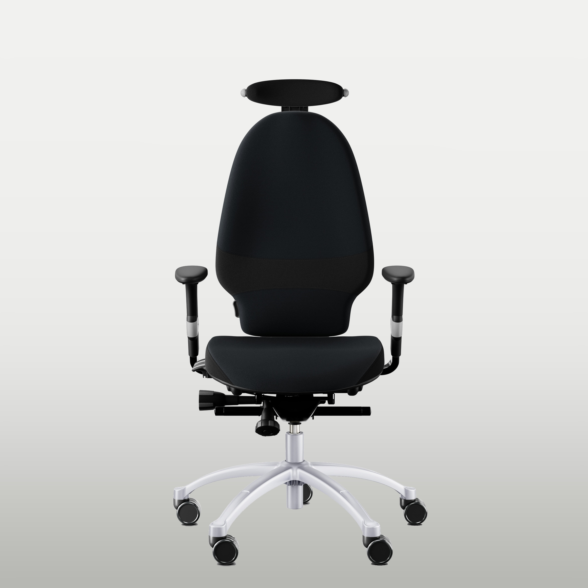 Office chair RH Extend 120, black upholstery, silver base