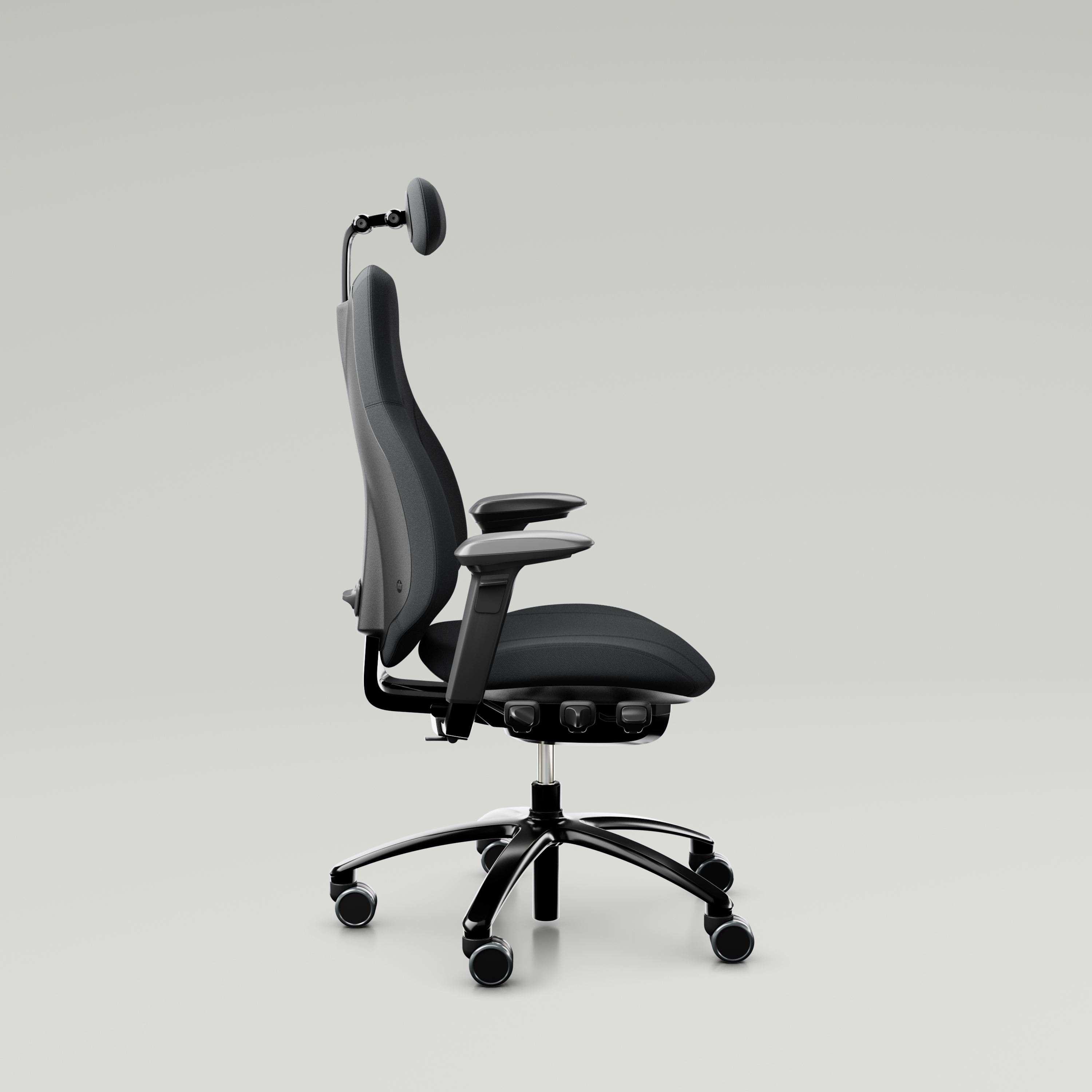 Office chair RH Mereo 220, dark gray fabric upholstery, black