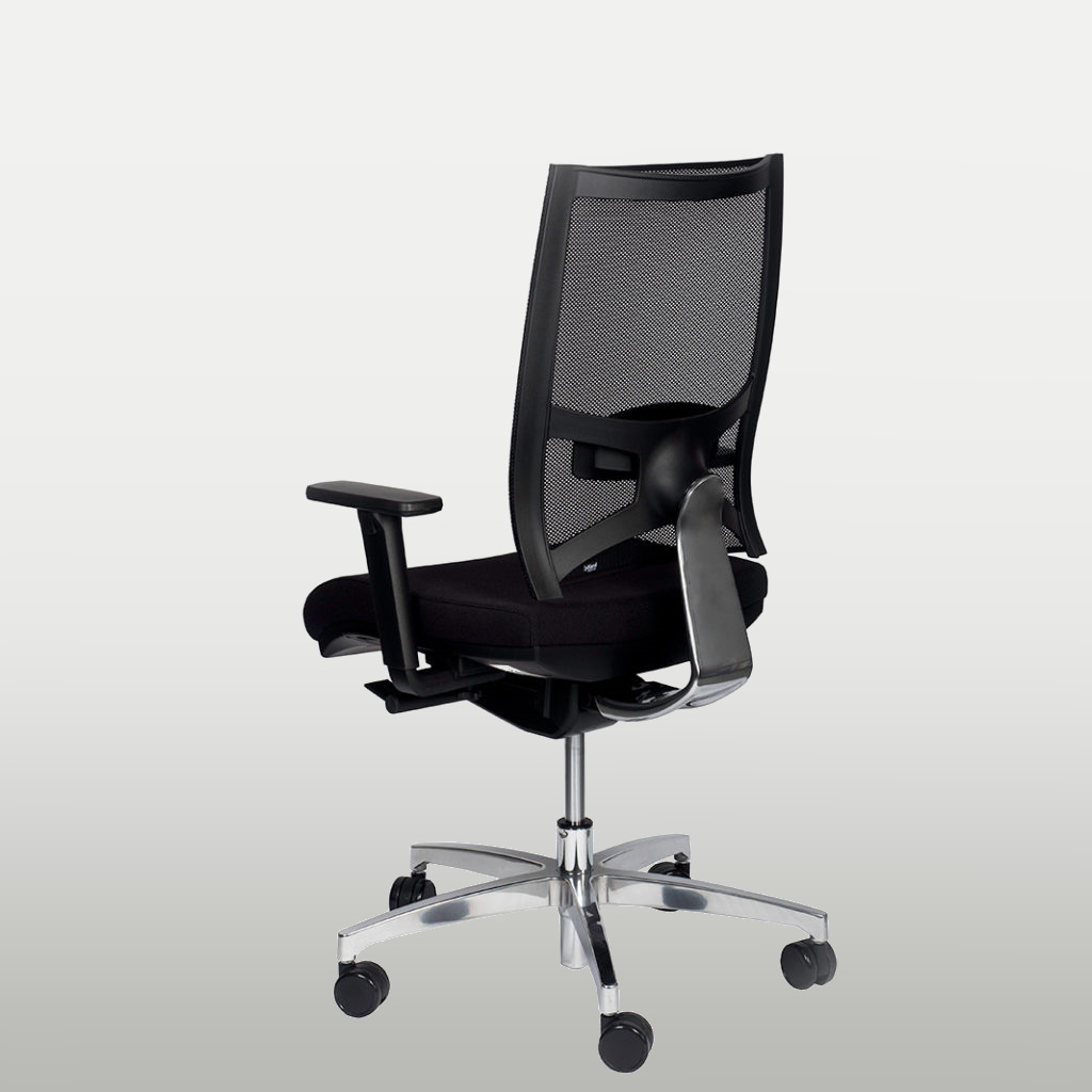 Office chair Team Strike Manager, mesh back, black / aluminum, incl. armrest