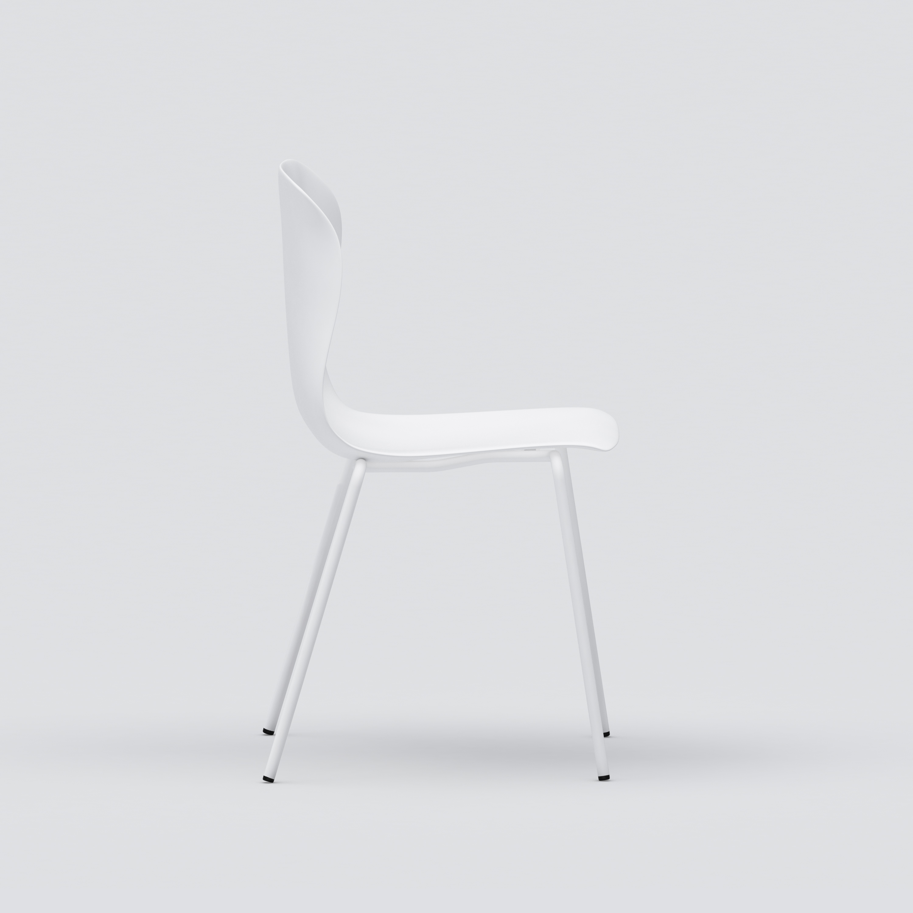 Canteen chair Pelican, white seat, white legs