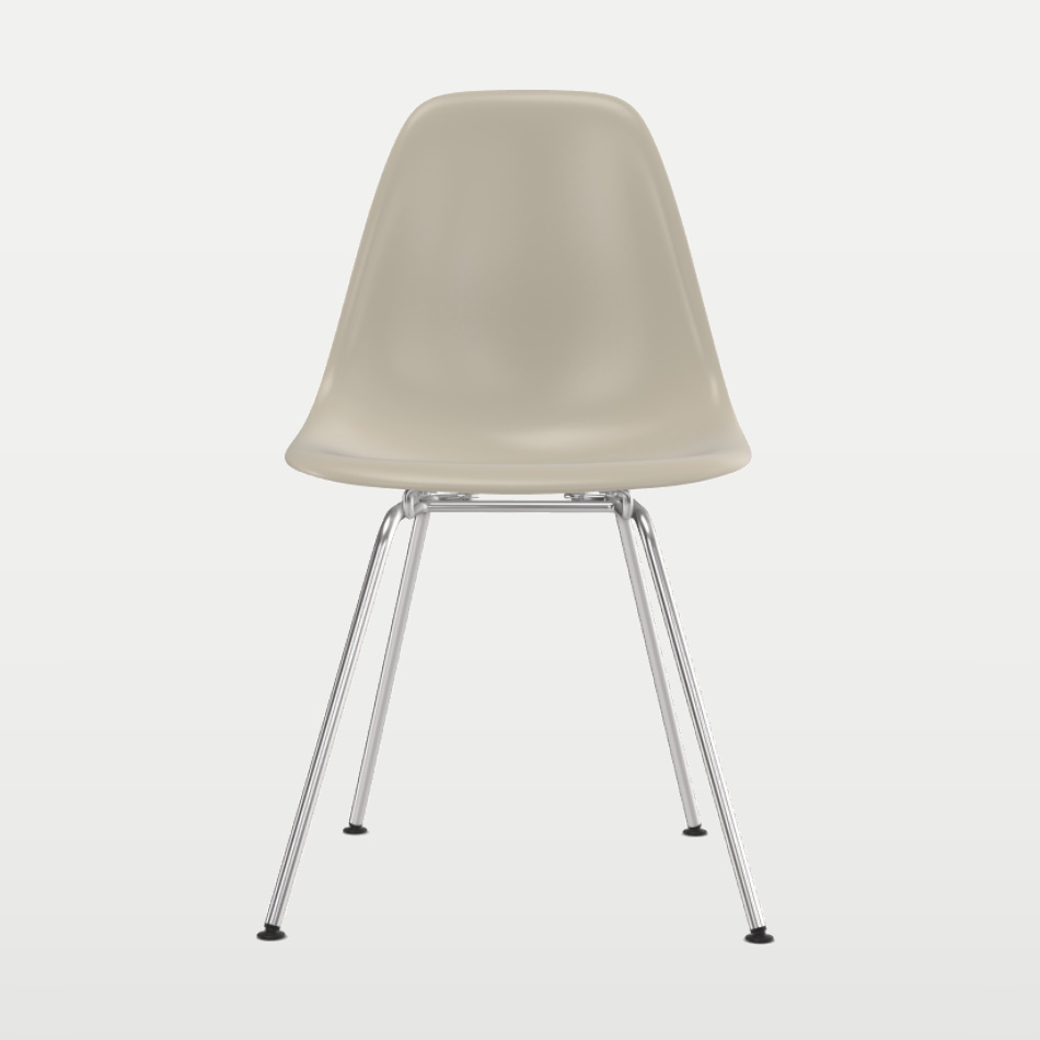 Stol, Eames Plastic side chair DSX, oklädd beige