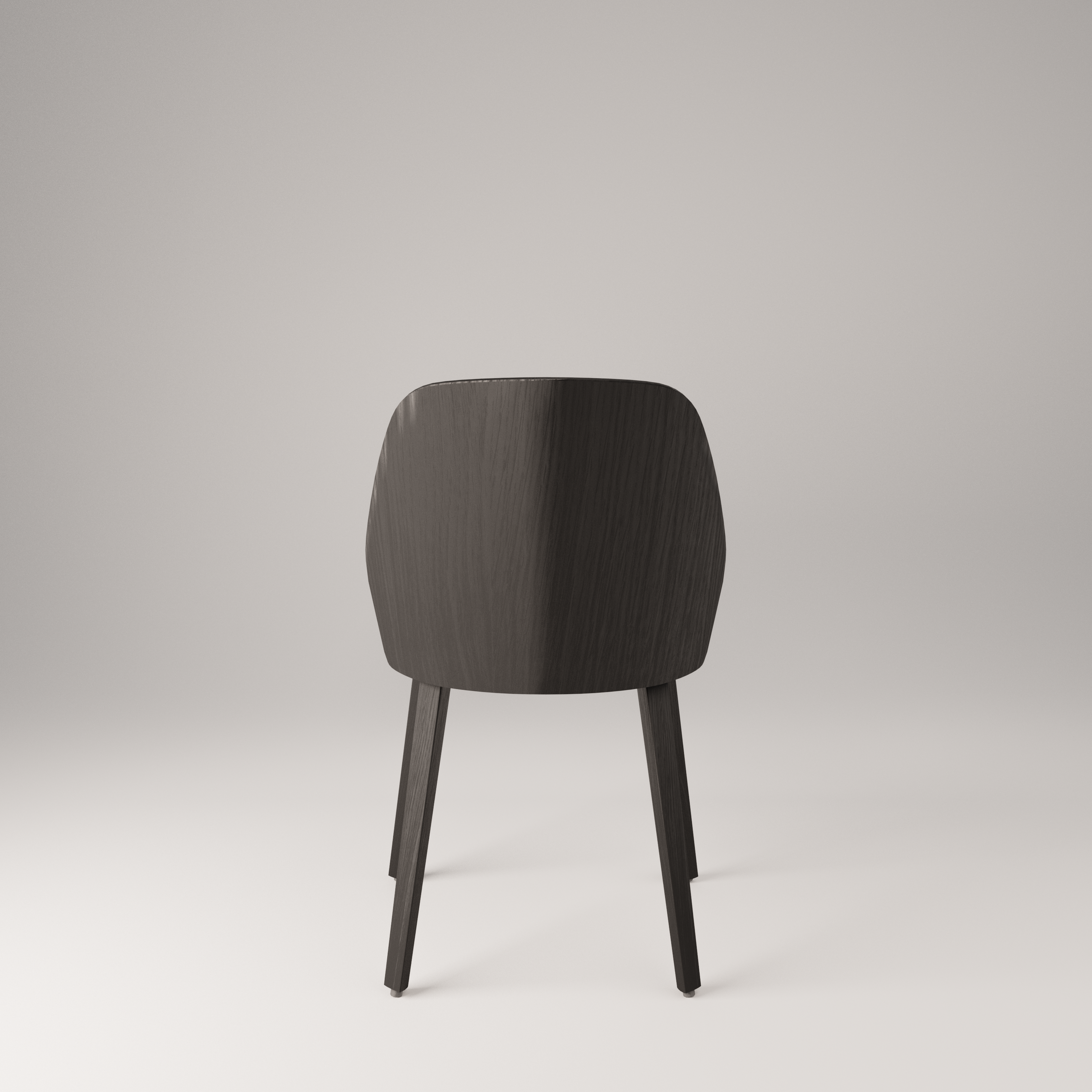 Kaiak wooden chair, gray inside, back and legs black oak