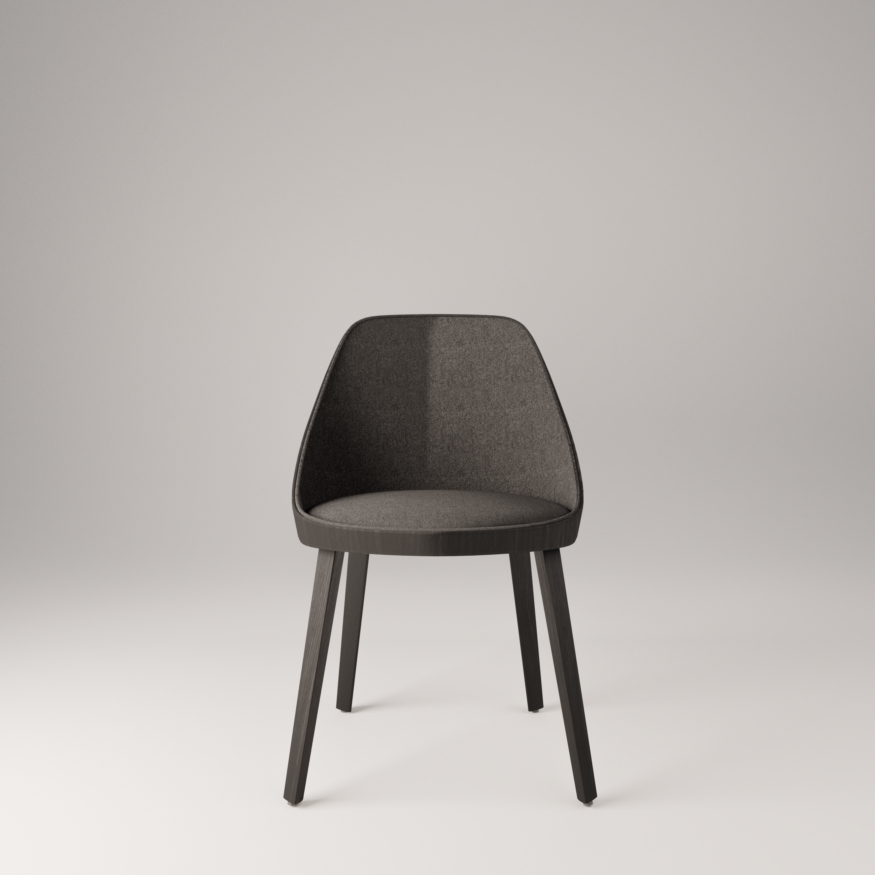 Kaiak wooden chair, gray inside, back and legs black oak