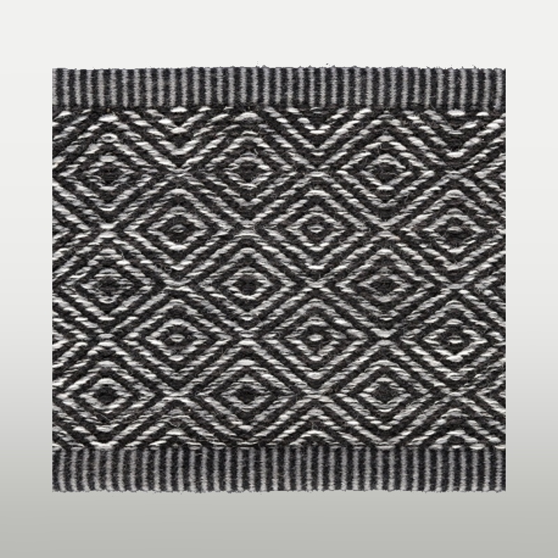 Woven rug Goose Eye Icon 170x240 black / white