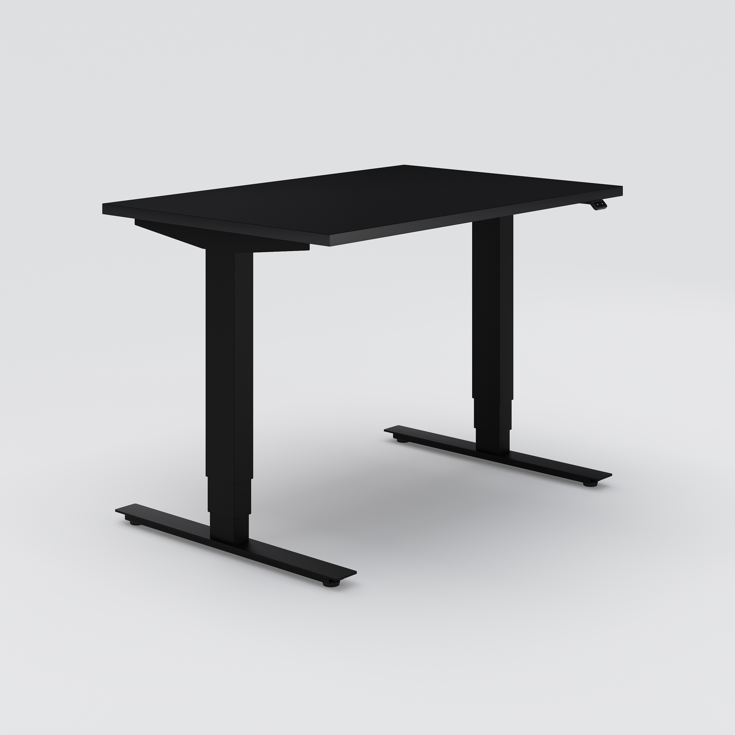 Höj-& sänkbart skrivbord Opus Light, 1200x800, svart linoleum, svart