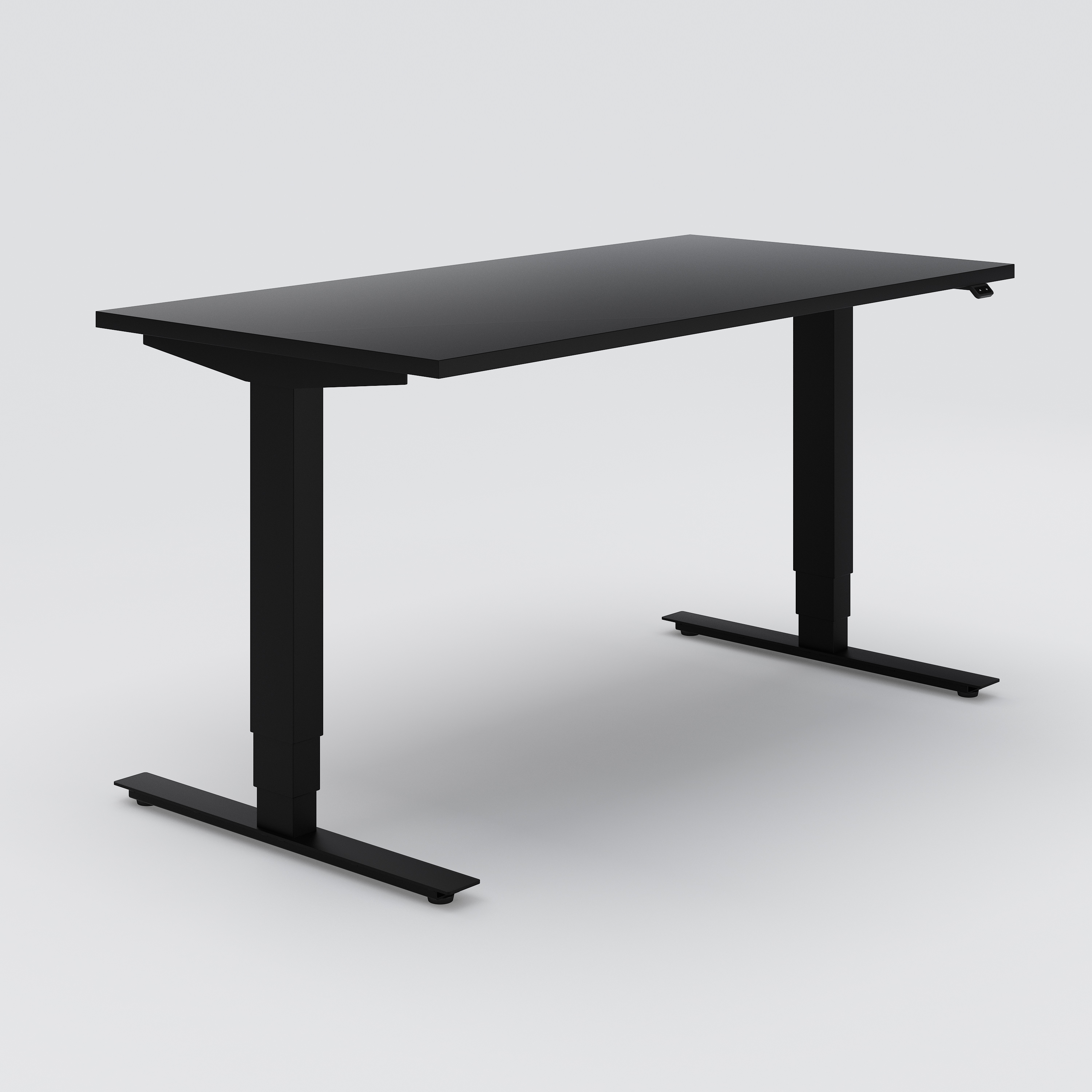Höj- & sänkbart skrivbord Opus Light, 1600x800, svart linoleum, svart