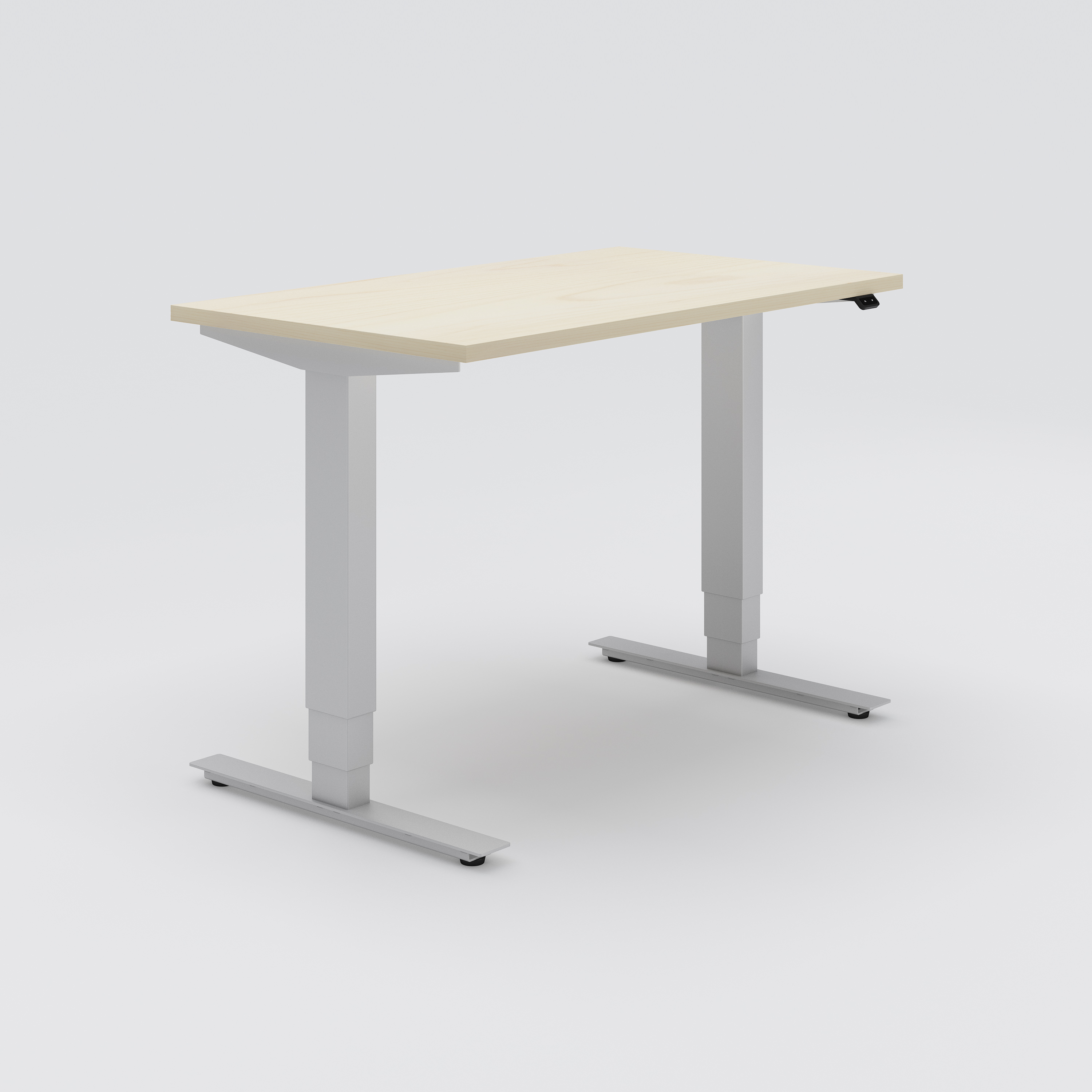 Sit-stand desk Opus Light, 1200x700, birch veneer, silver