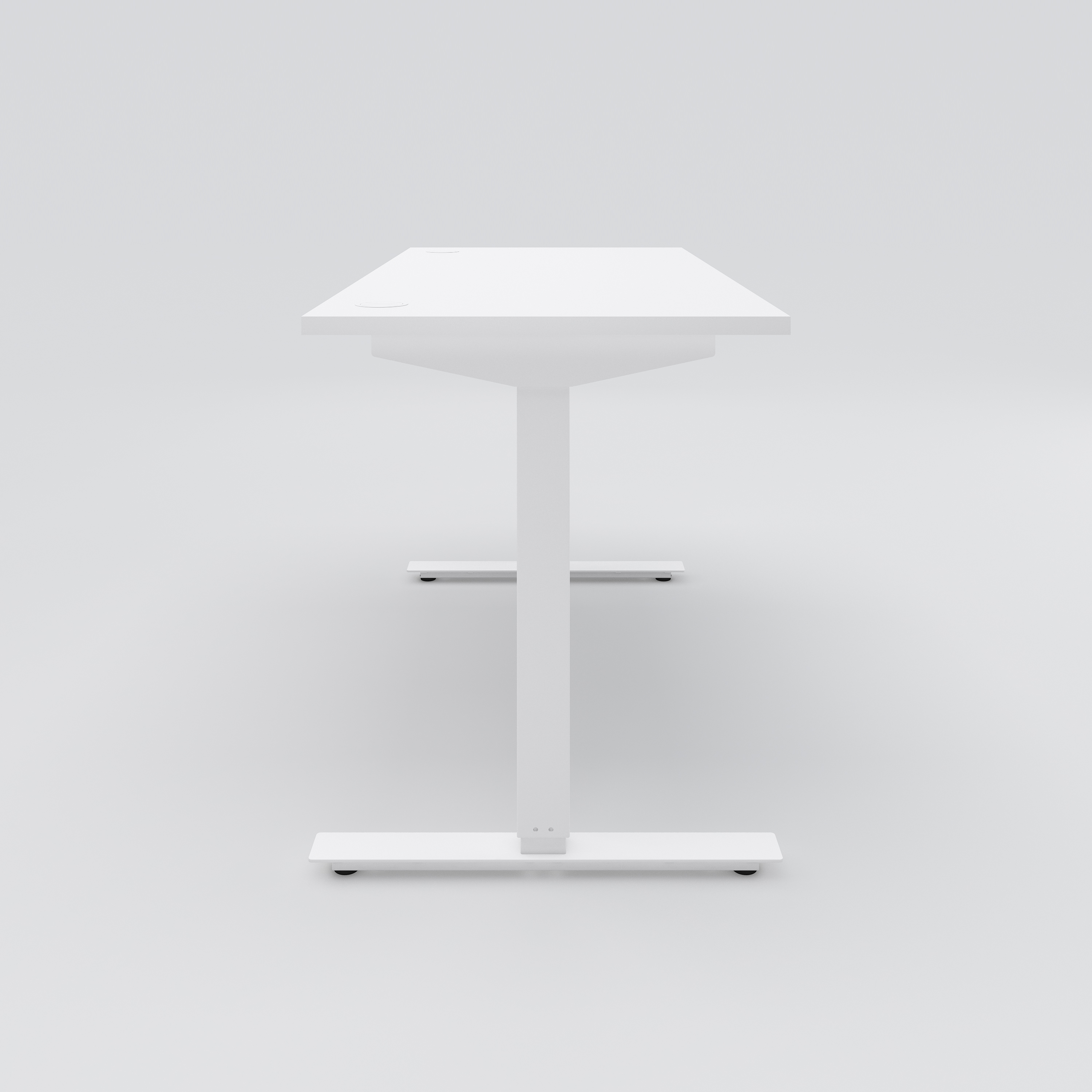 Stand-up desk, ELis, 1400x800, white / white incl. 2 cable grommets