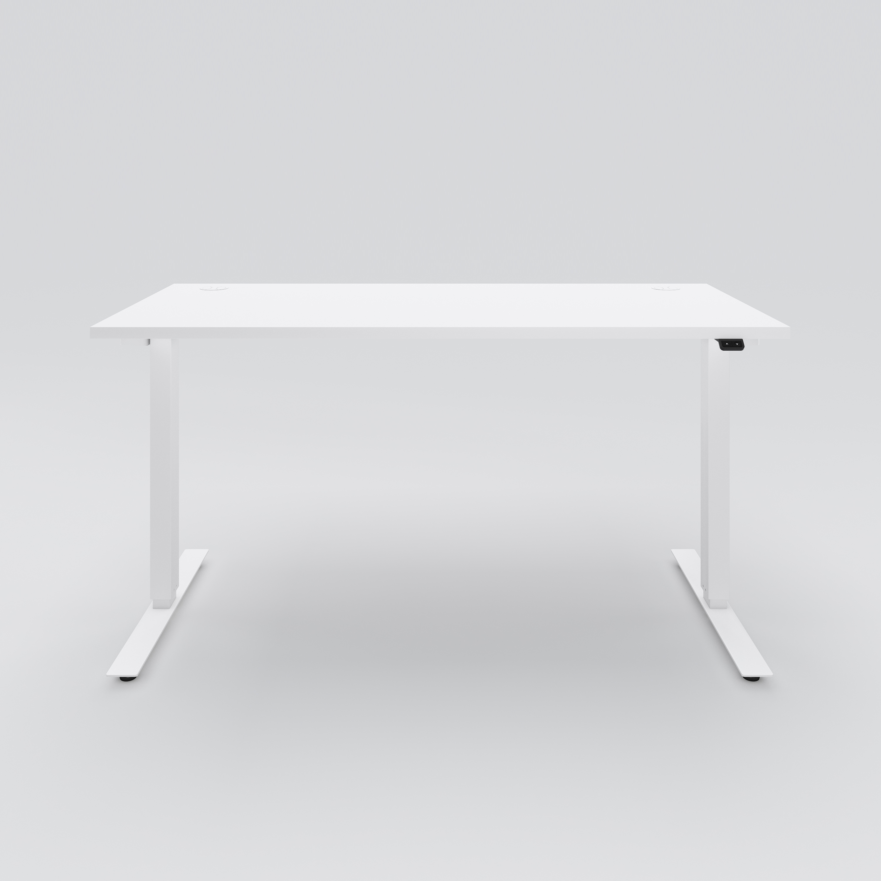 Höj- & sänkbart skrivbord, ELis, 1600x800, vit/vit inkl 2st kabelgenomföringar