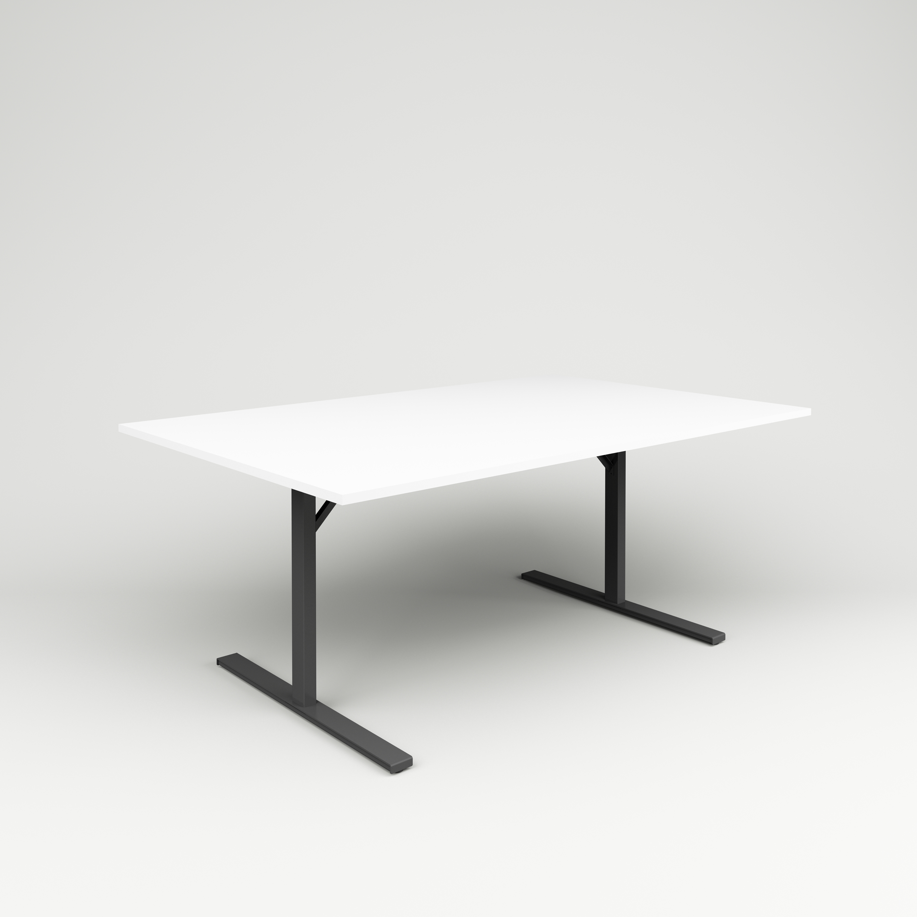 Conference table Access, 1800x1150x733, white laminate, black