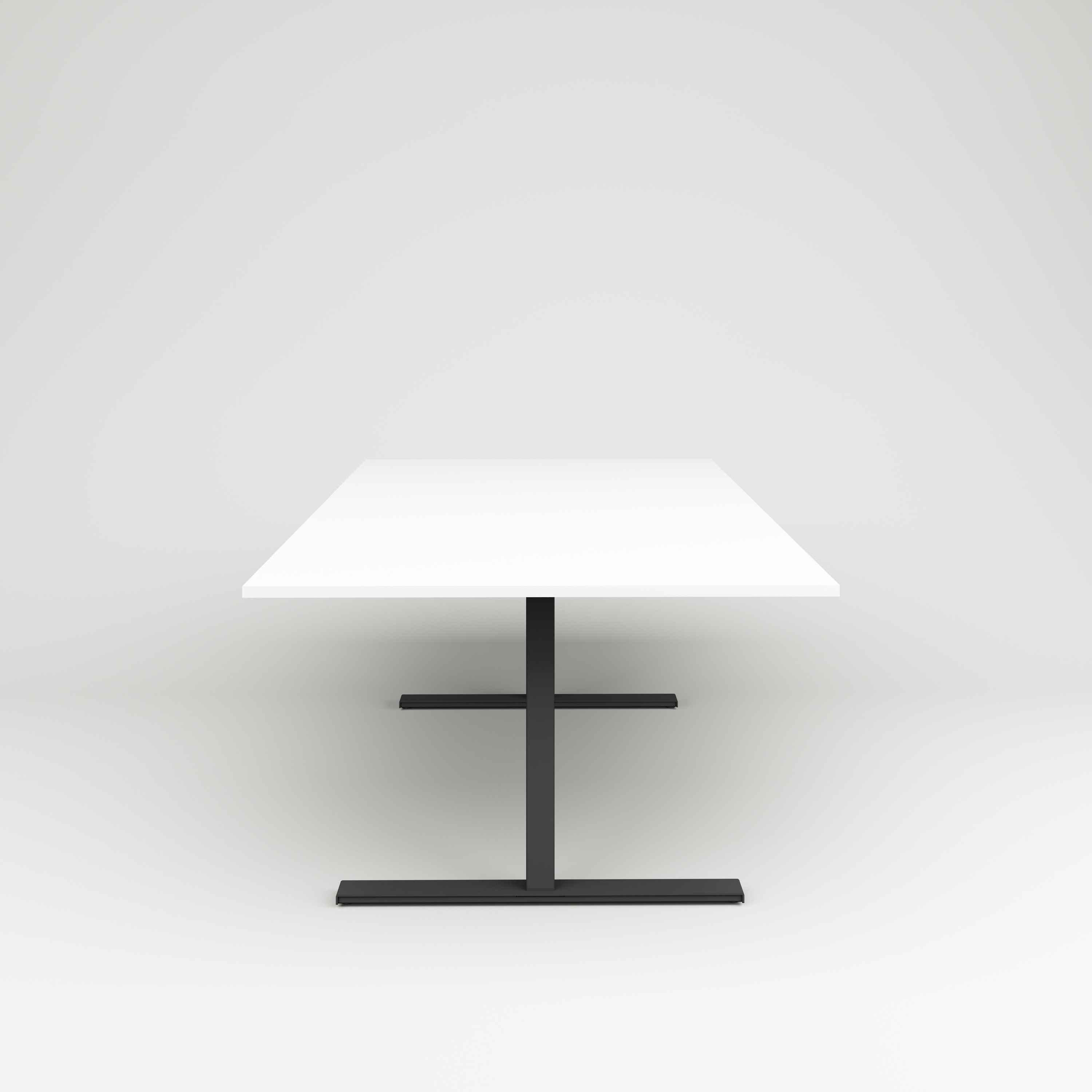 Conference table Access, 1800x1150x733, white laminate, black