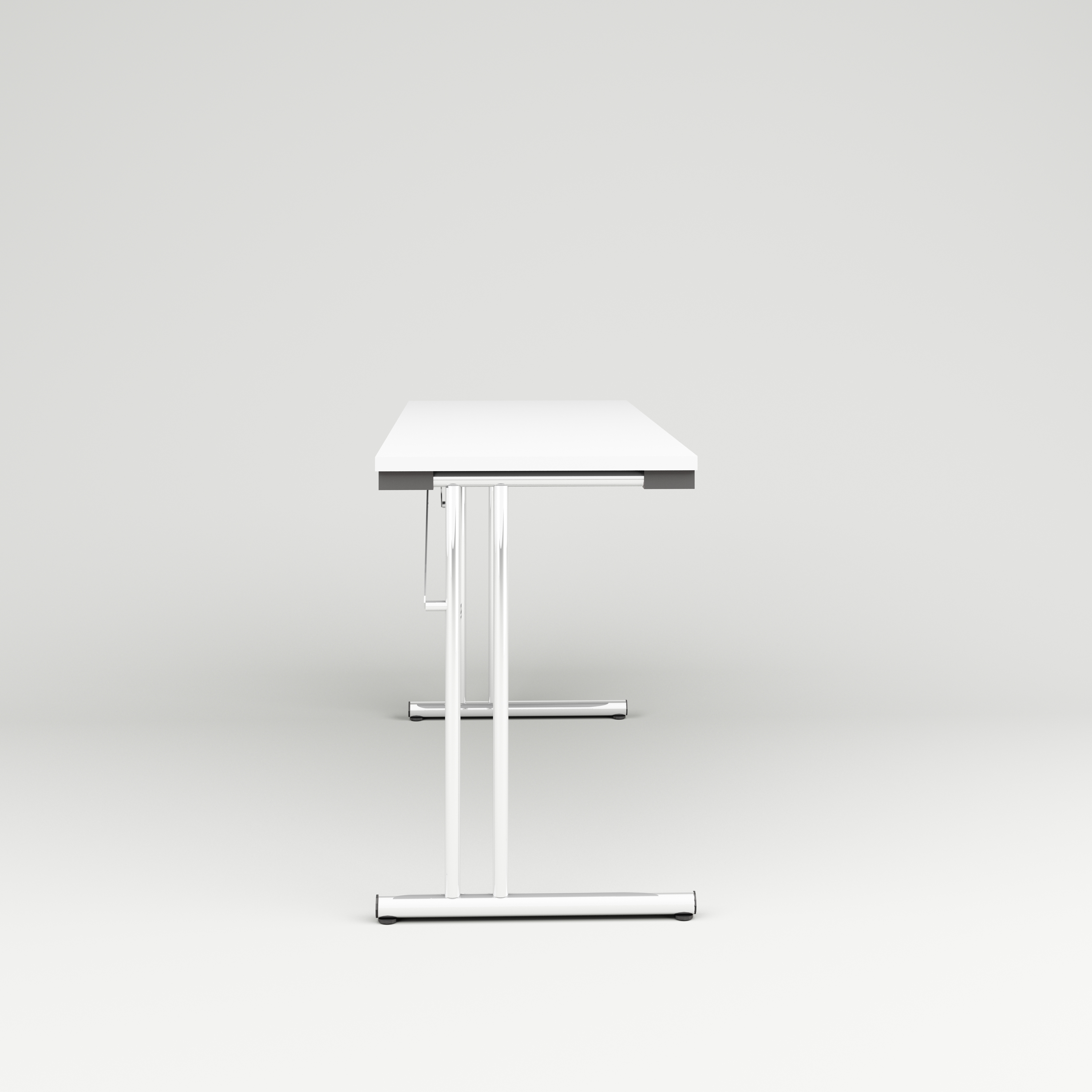 Folding table Allround, 1400x520, white laminate, chrome