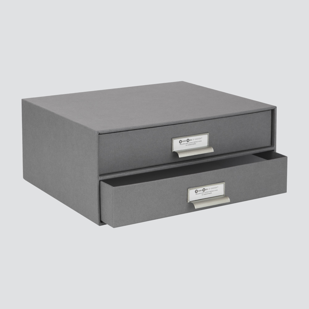 Letter box with drawers, organize, gray