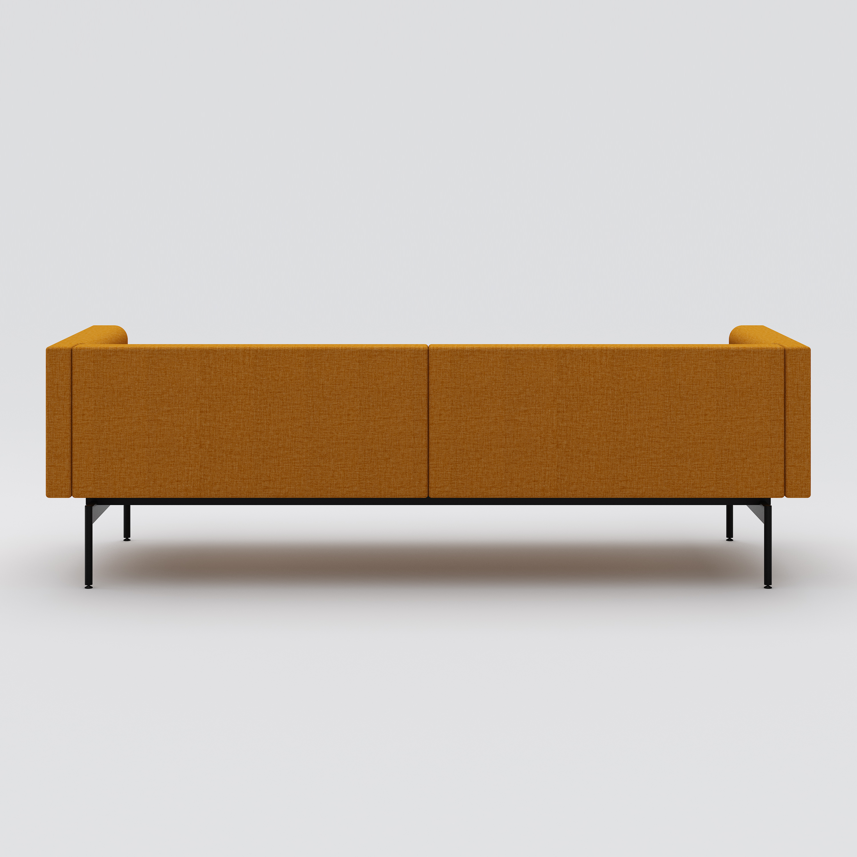 Sofa 3-seater Sans, black metal stand, mustard yellow