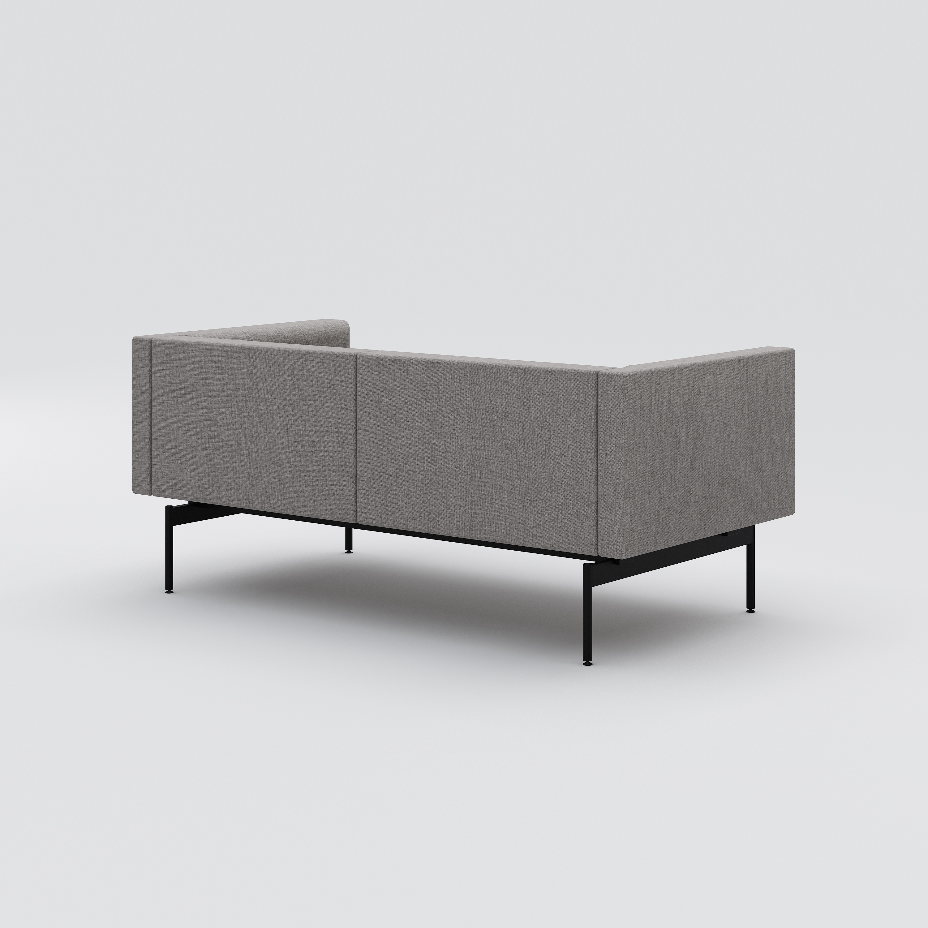 Sofa 2-seater Sans, black metal stand, gray-beige upholstery