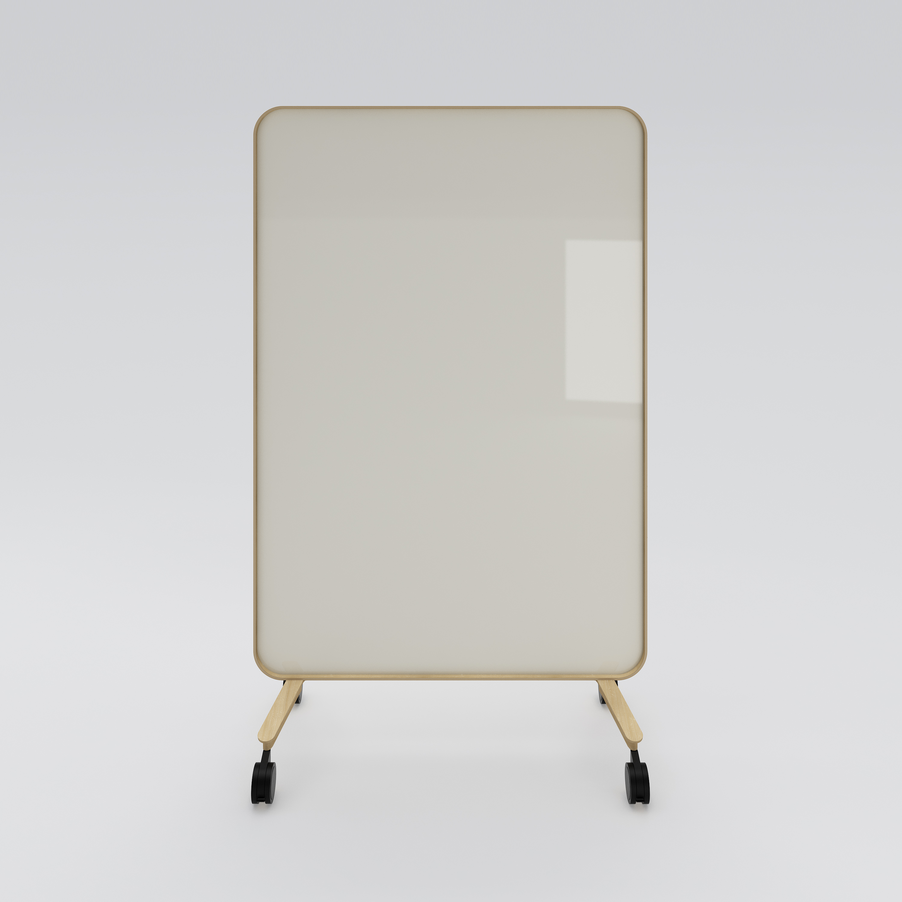 Mobile whiteboard Frame, 1200x1960, oak, light gray glass