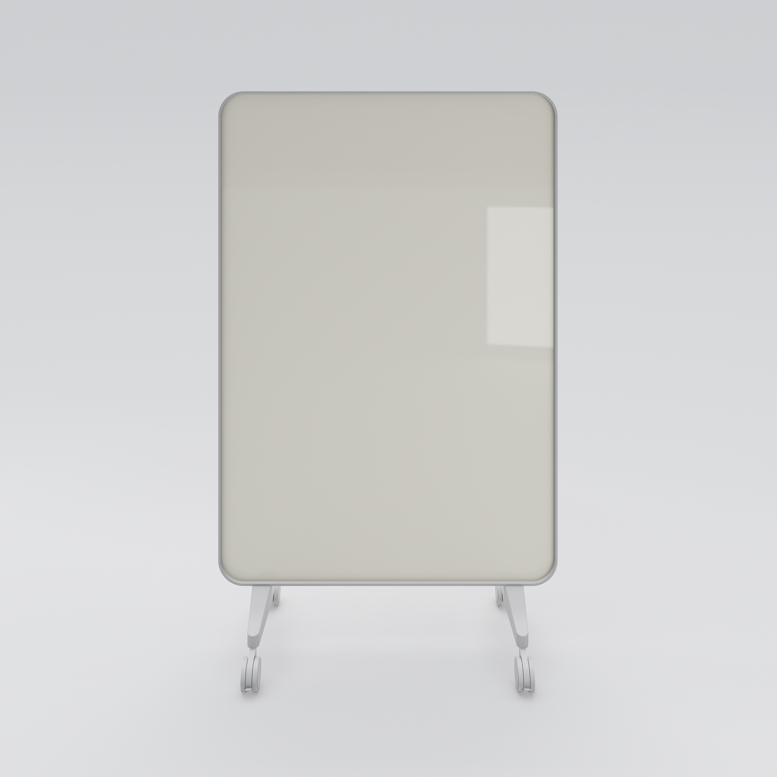 Mobile whiteboard Frame, 1200x1960, metal frame, light gray glass